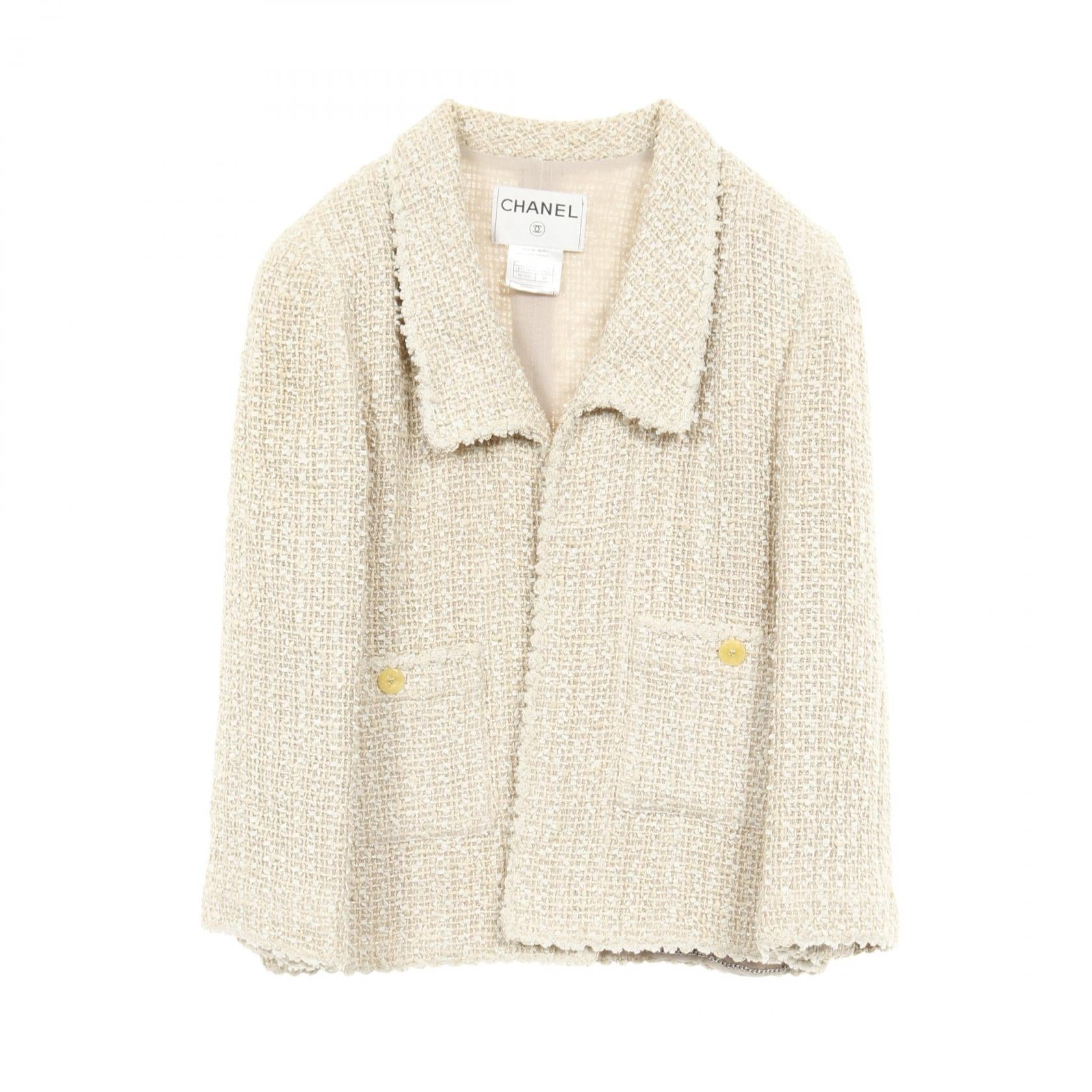 Chanel Coco Button Wool Suede Cotton Outerwear