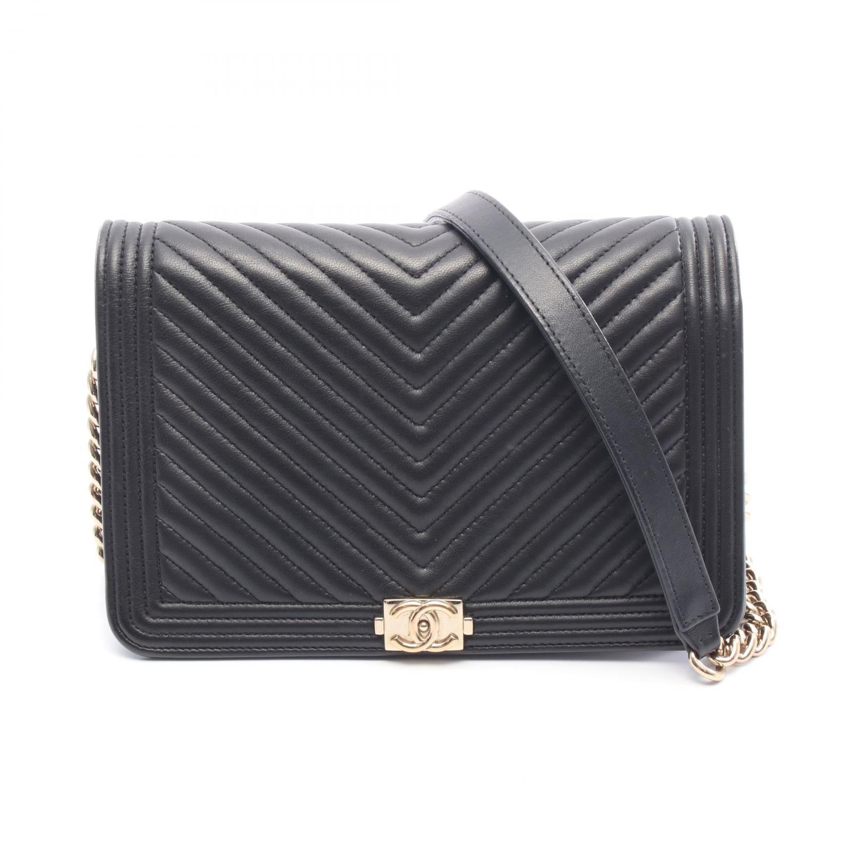 Chanel Boy Chanel Chevron V Stitch Lambskin Shoulder Bag
