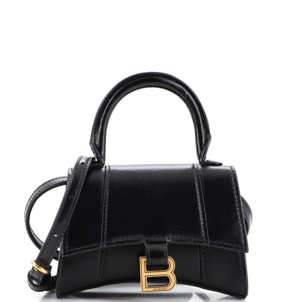 Hourglass Top Handle Bag Leather Mini