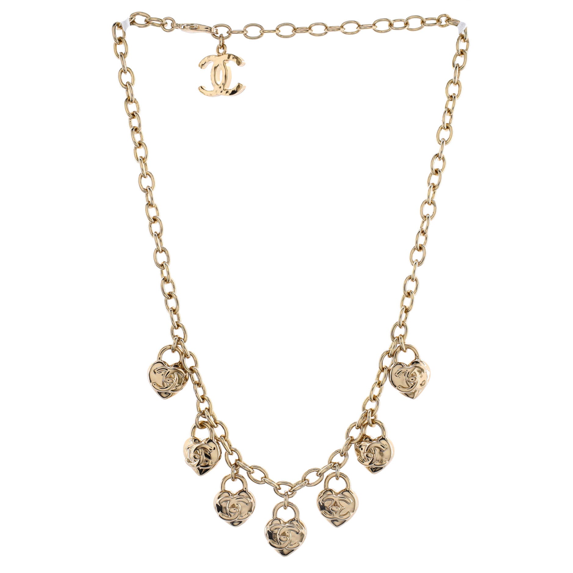 CC Turnlock Hearts Necklace Metal