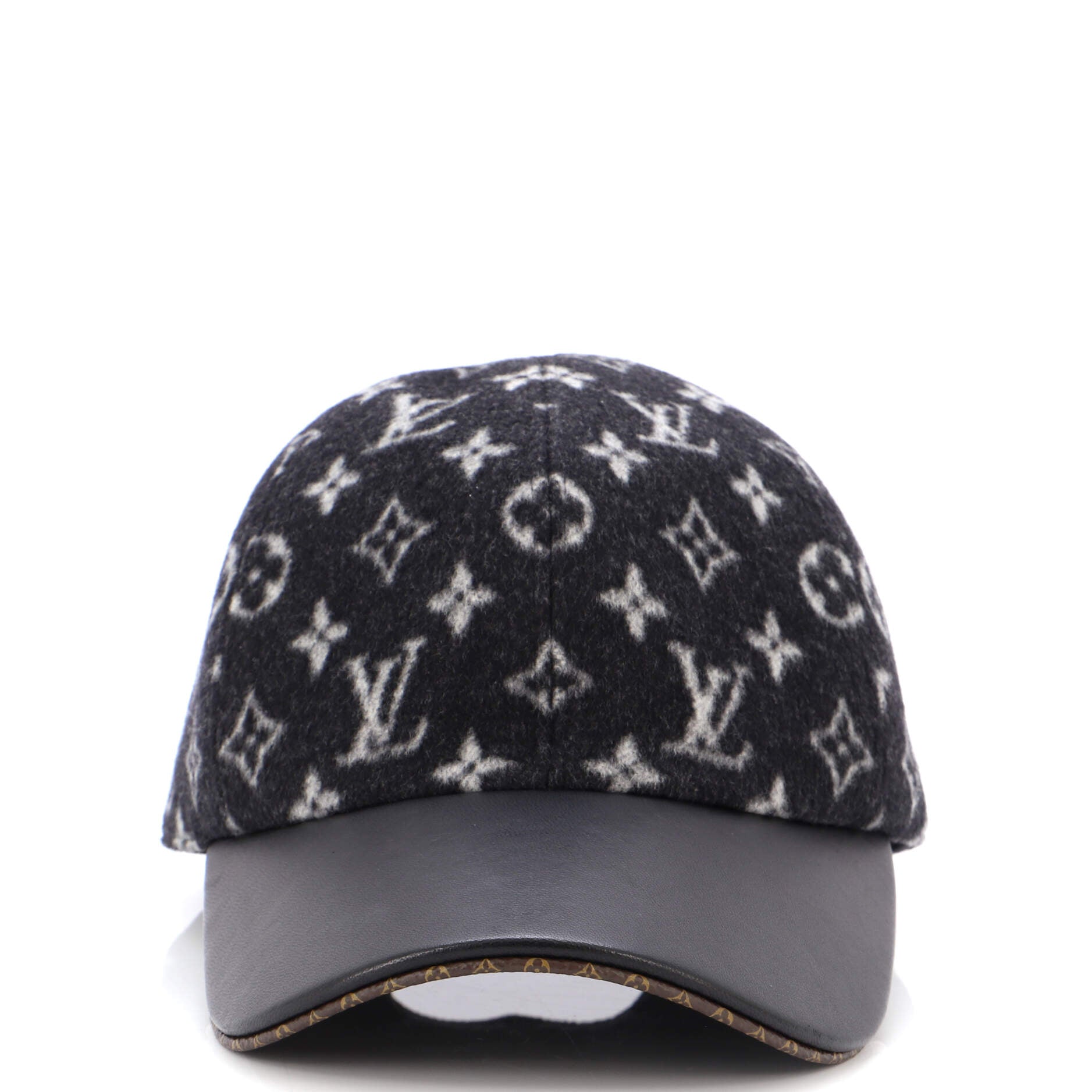 Carry On Baseball Cap Monogram Wool and Leather