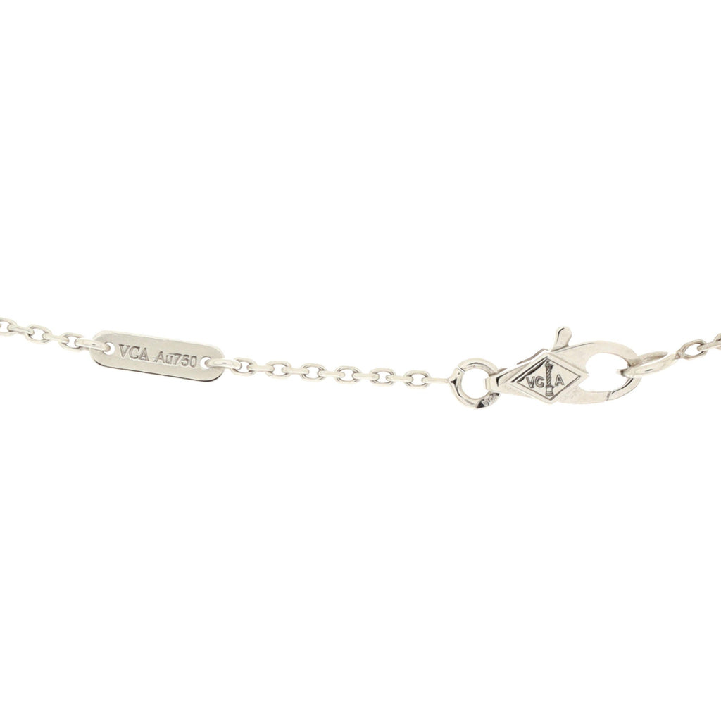 Sweet Alhambra Pendant Necklace 18K White Gold with Diamonds