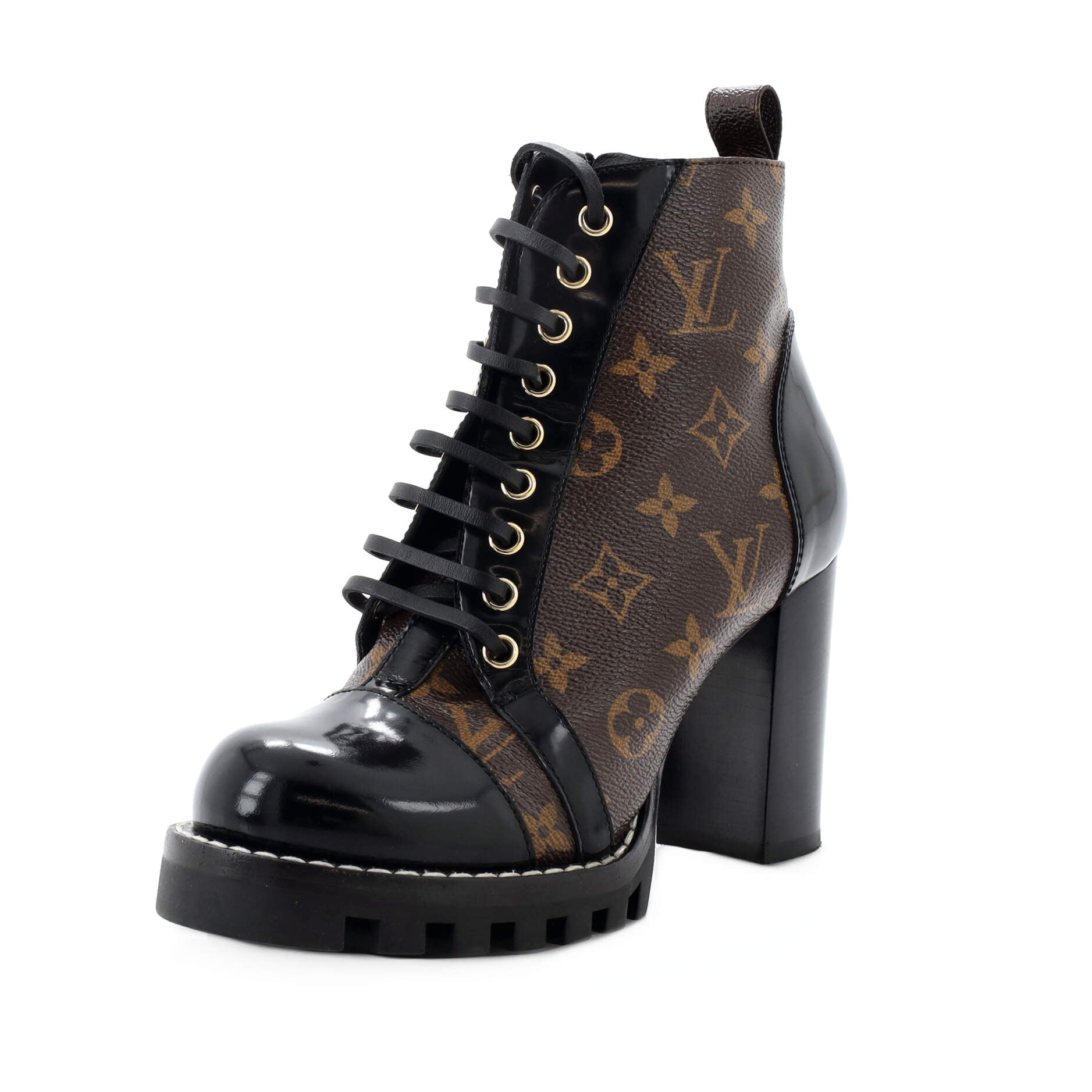 Women's Star Trail Ankle Boots Monogram Canvas with Patent
