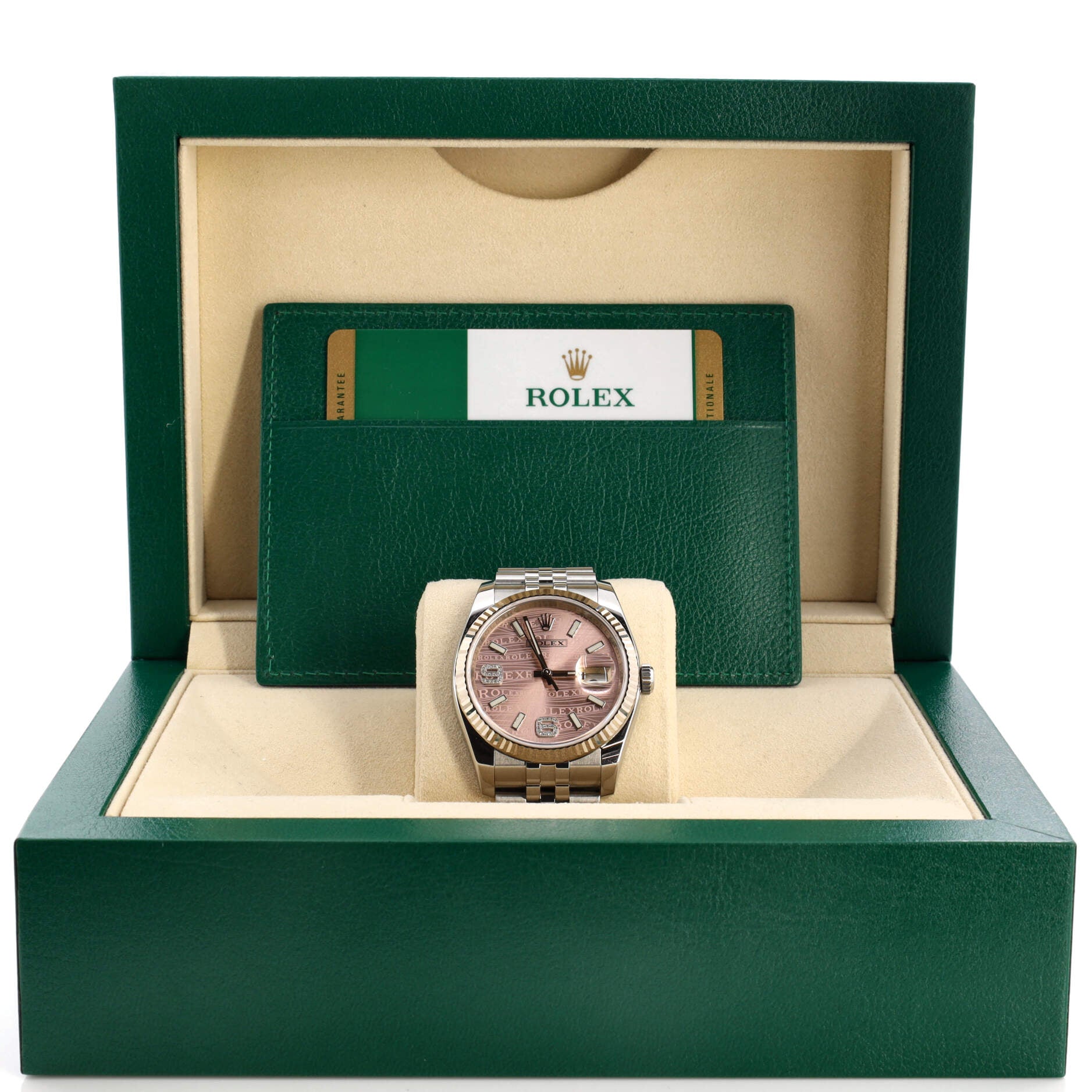 Oyster Perpetual Datejust Waves Automatic Watch Stainless Steel and White Gold with Diamond 6 and 9 Numerals 36