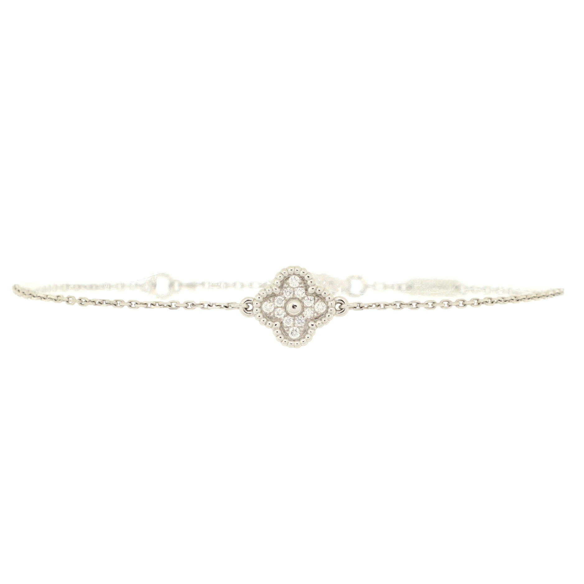 Sweet Alhambra Bracelet 18K White Gold and Diamonds