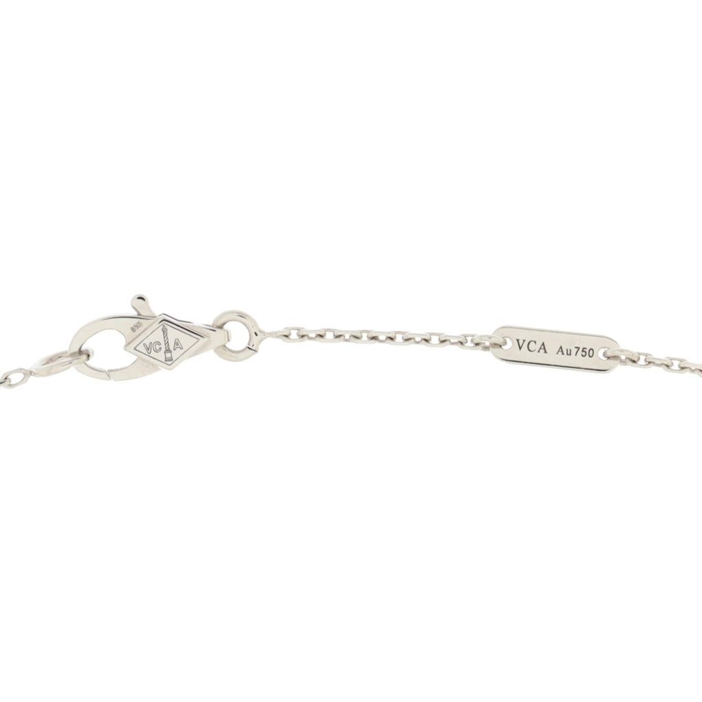 Sweet Alhambra Pendant Necklace 18K White Gold with Diamonds