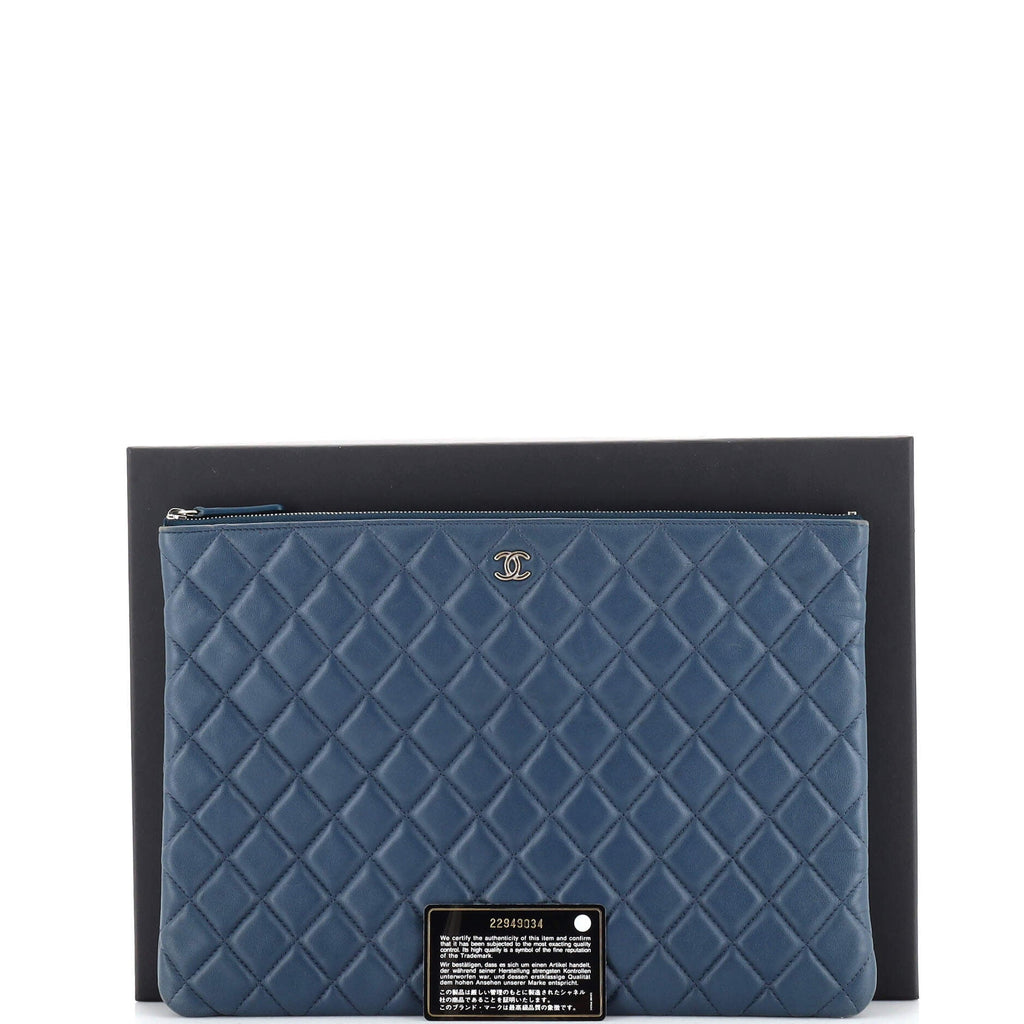 O Case Clutch Quilted Lambskin Large