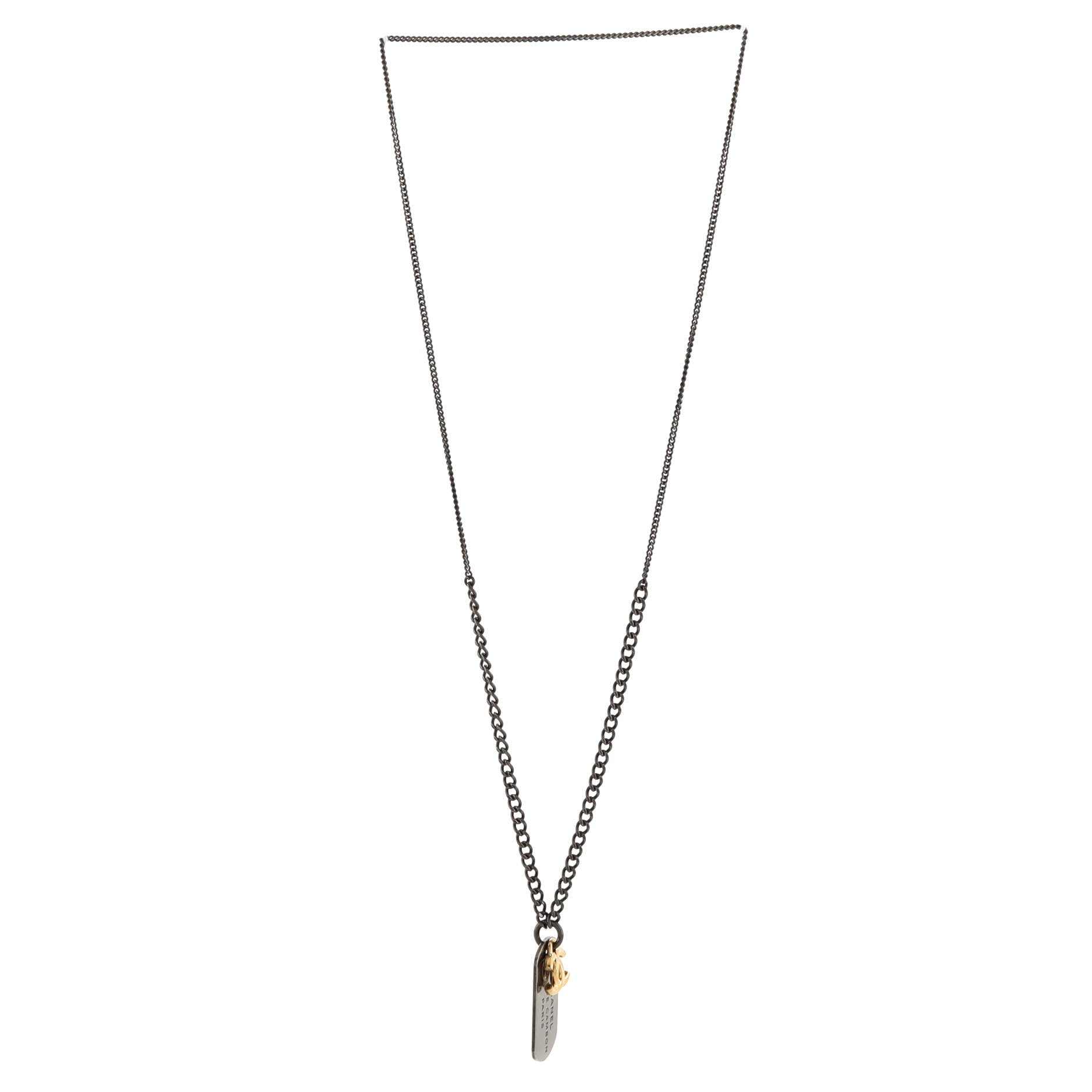 CC Dog Tag Pendant Necklace Metal