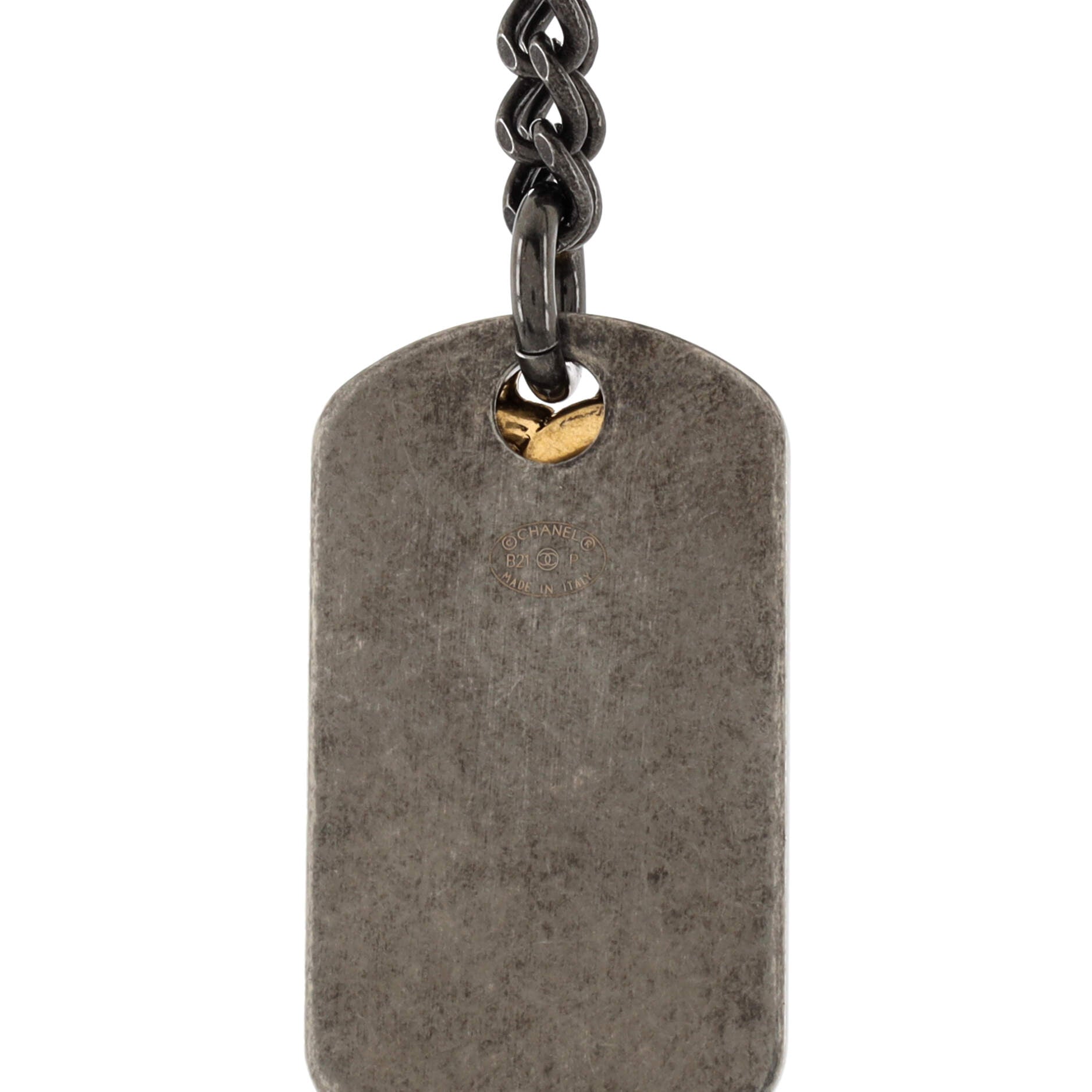 CC Dog Tag Pendant Necklace Metal