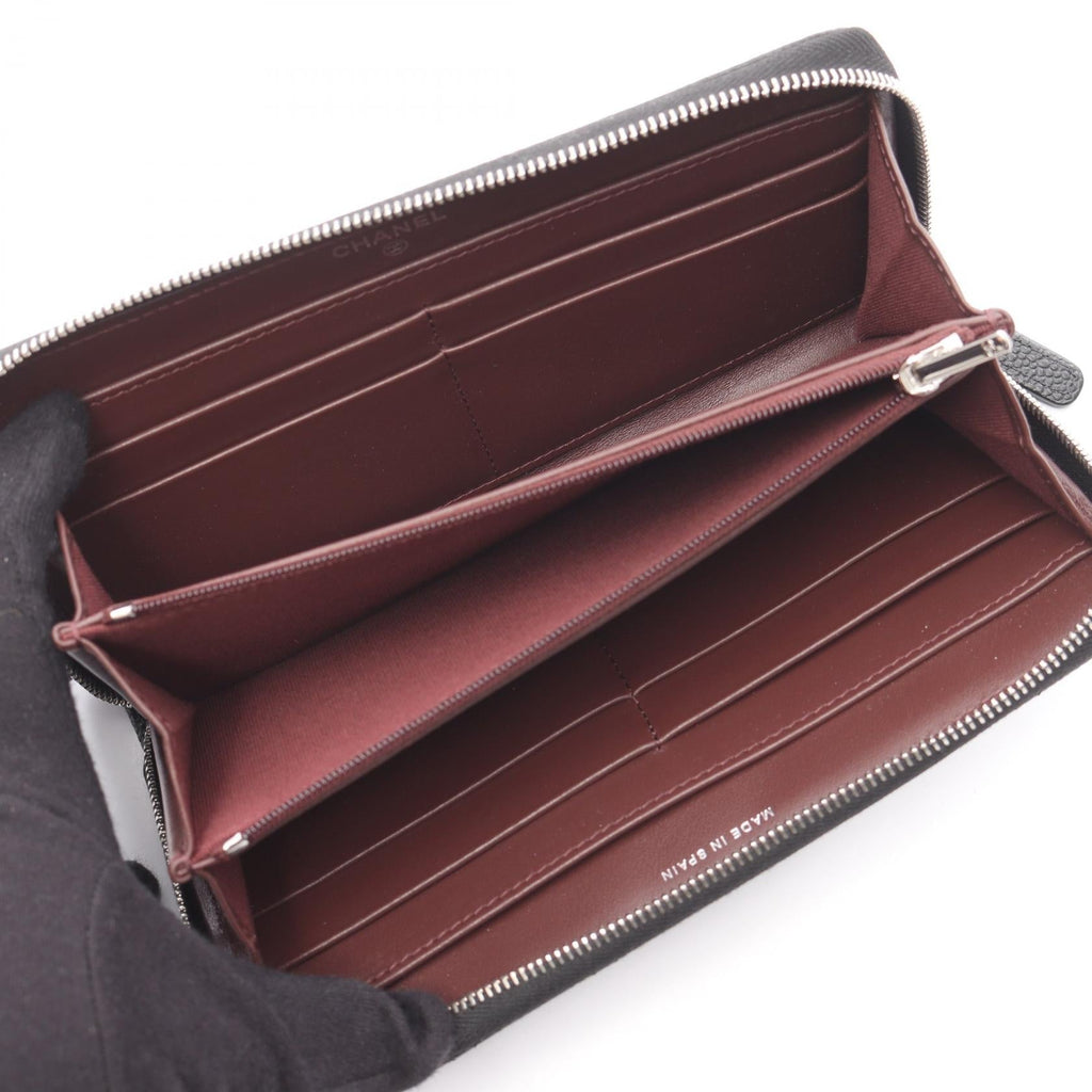 Chanel Classic Long Zip Wallet Grained Calfskin Wallet