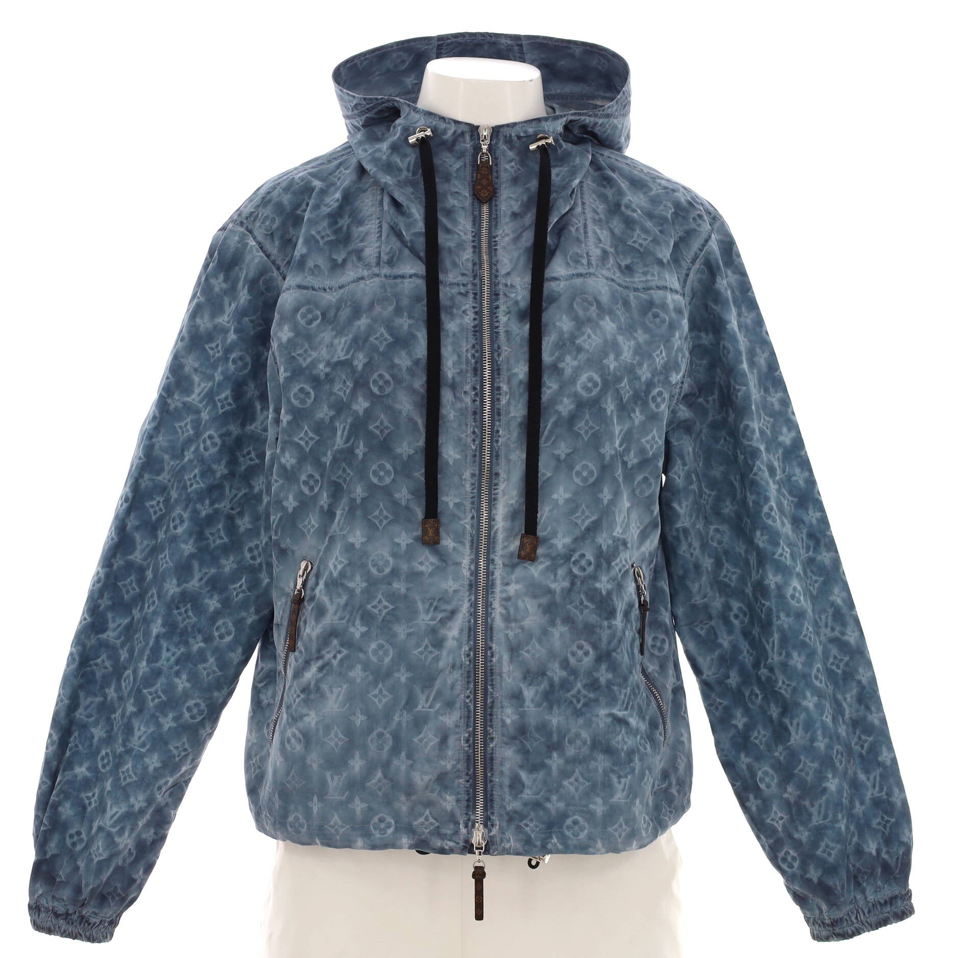 Women's Hooded Zip Jacket Monogram Tie Dye Polyester Blend