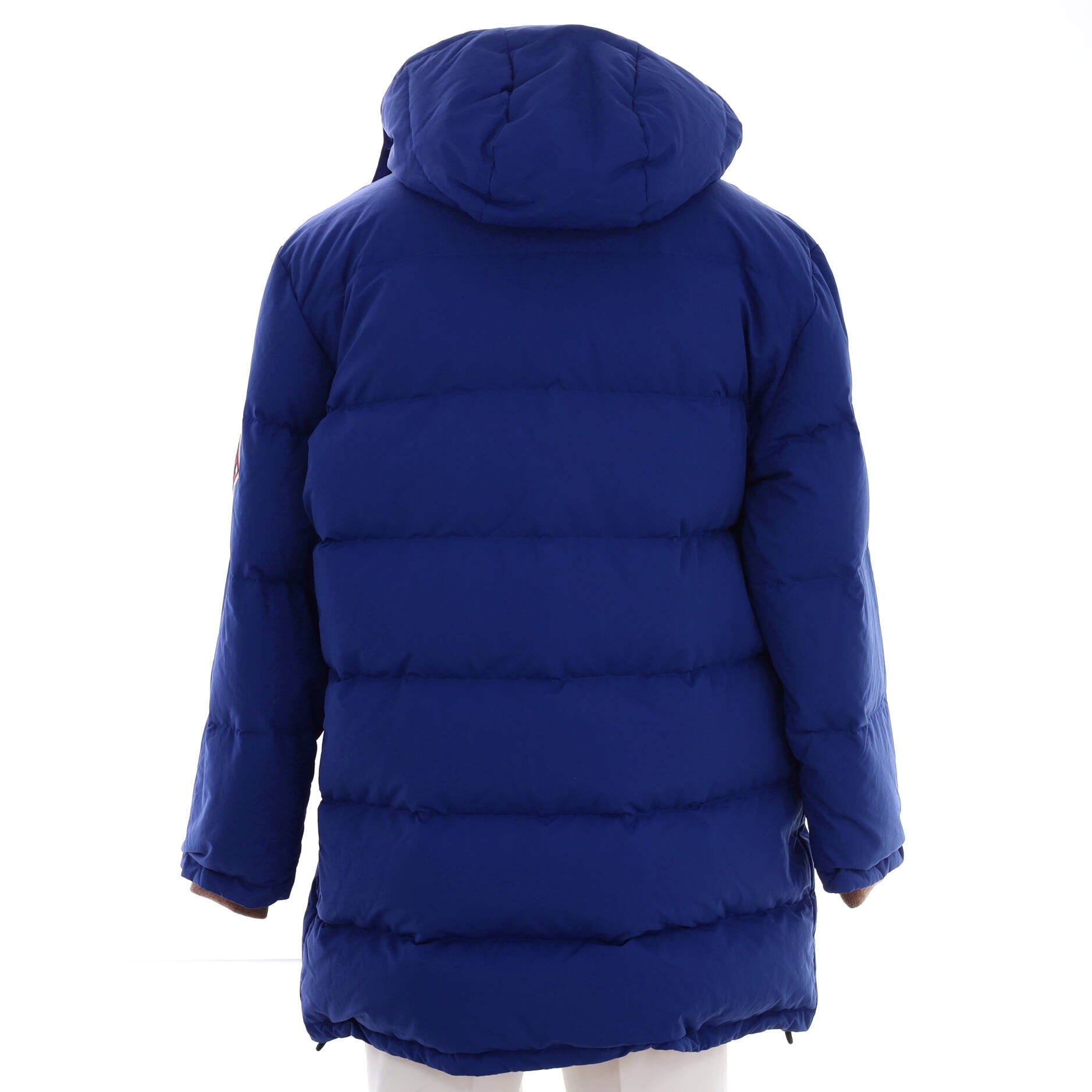 Men's Patch Hooded Puffer Coat Quilted Polyamide with Down