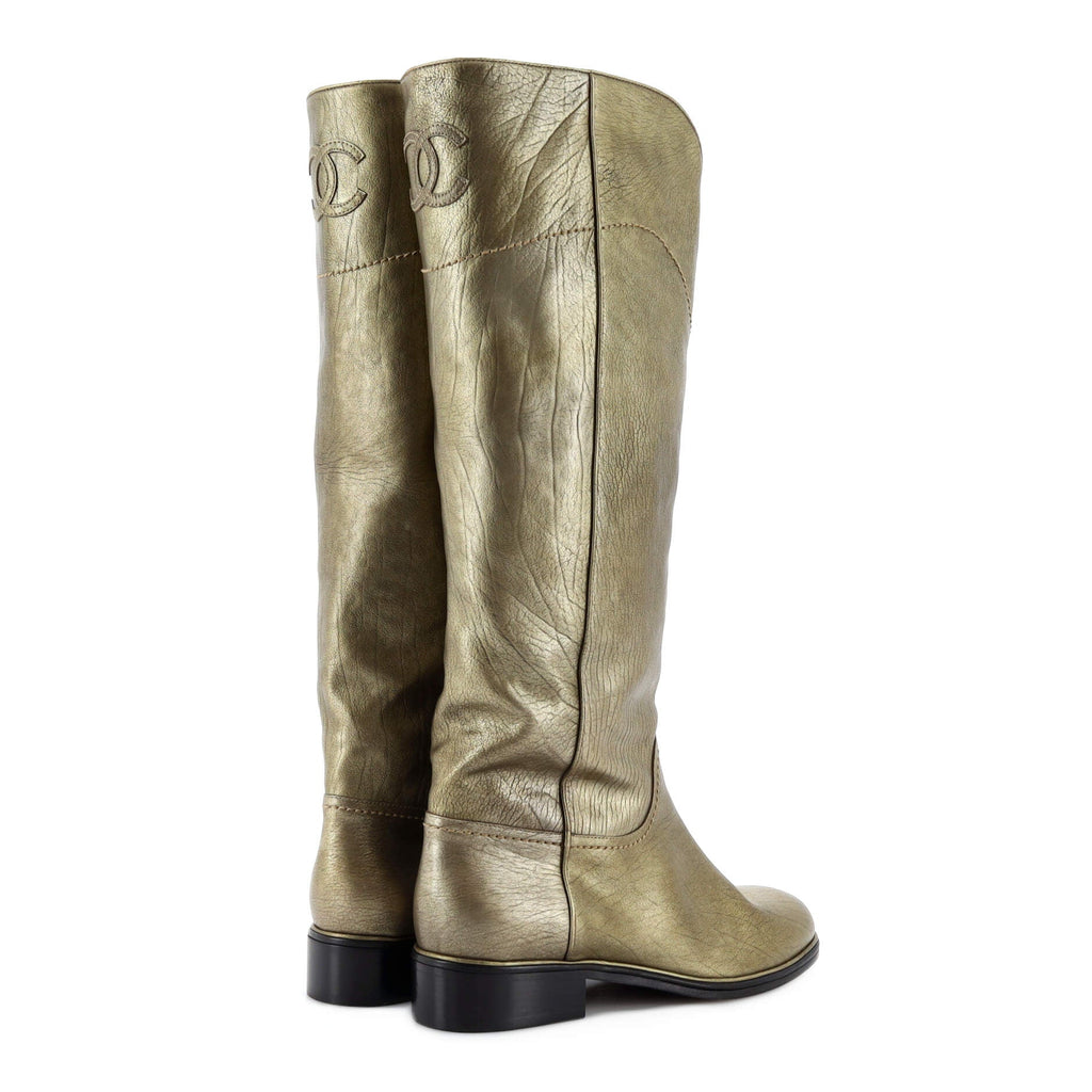 Women's CC Riding Knee High Boots Leather