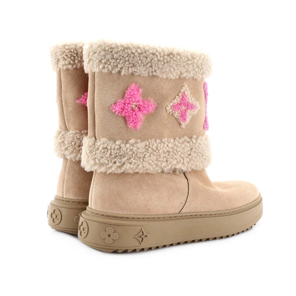 Women's Snowdrop Flat Ankle Boots Suede and Shearling