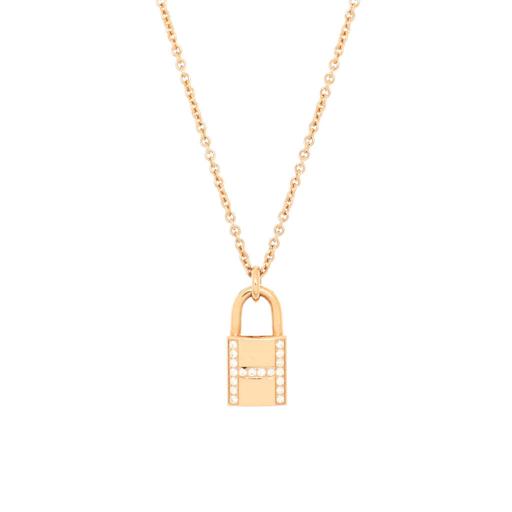 Amulettes Cadenas Pendant Necklace 18K Rose Gold with Diamonds
