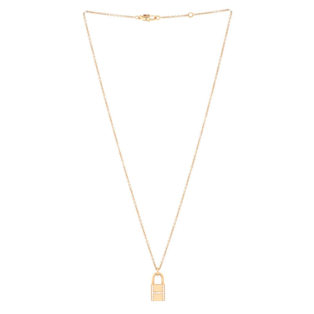 Amulettes Cadenas Pendant Necklace 18K Rose Gold with Diamonds