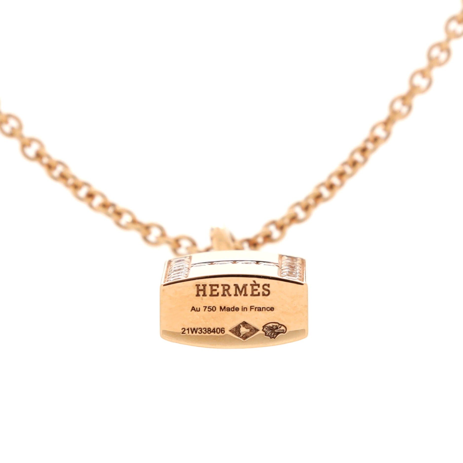 Amulettes Cadenas Pendant Necklace 18K Rose Gold with Diamonds