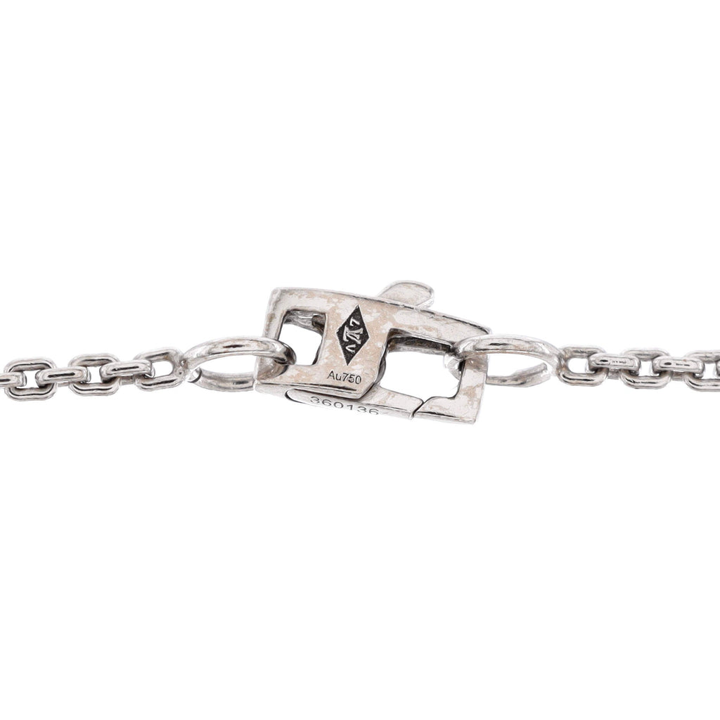 Lockit Pendant Necklace 18K White Gold and Pave Diamonds