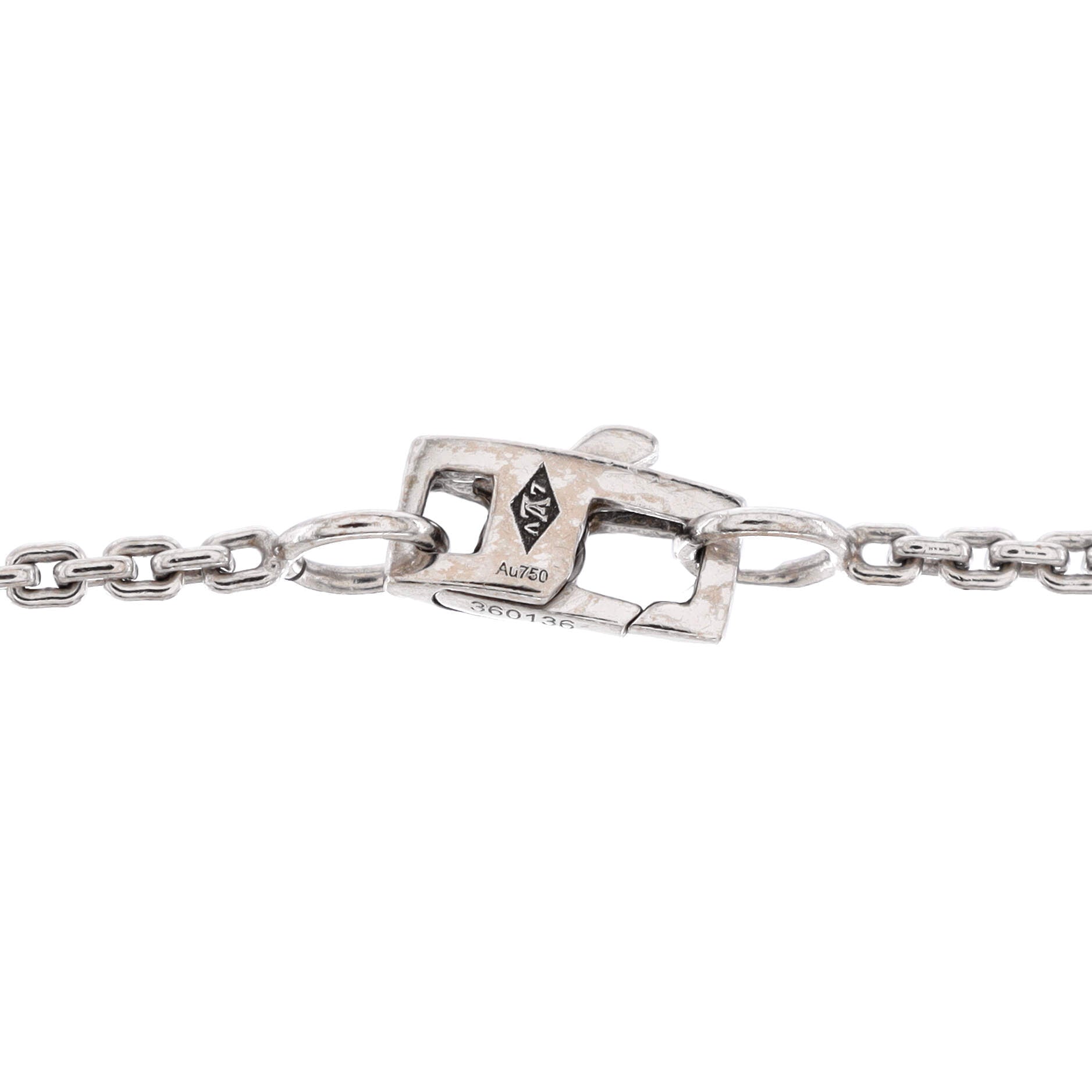 Lockit Pendant Necklace 18K White Gold and Pave Diamonds
