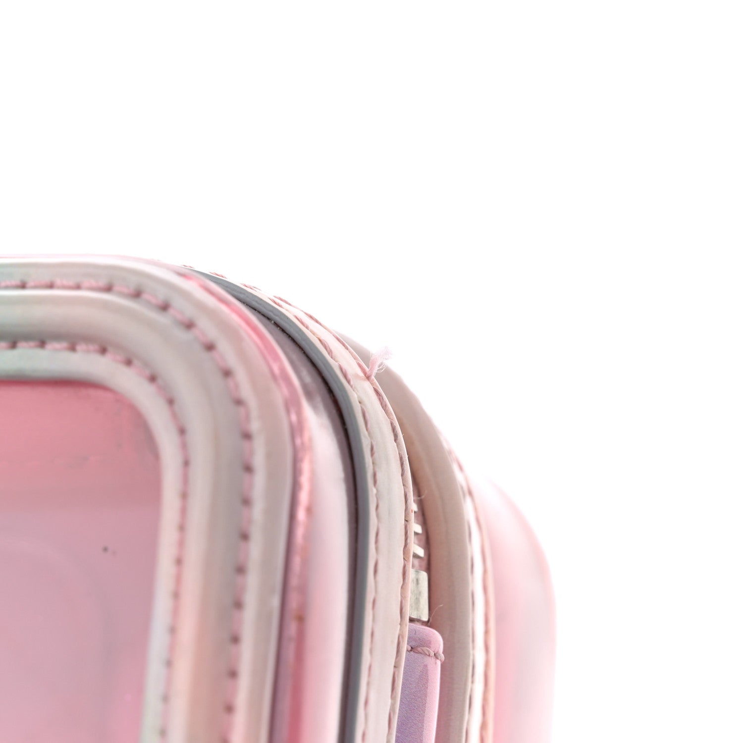 PVC Patent Calfskin Patent Lambskin Vertical Vanity Case Pink