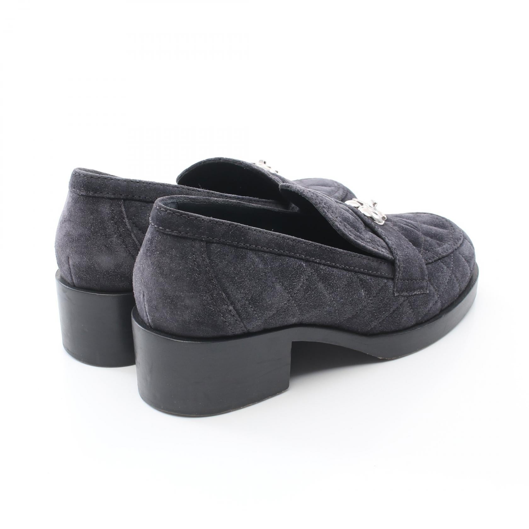 Chanel Matelasse Coco Mark Heart Turn Lock Suede Loafers