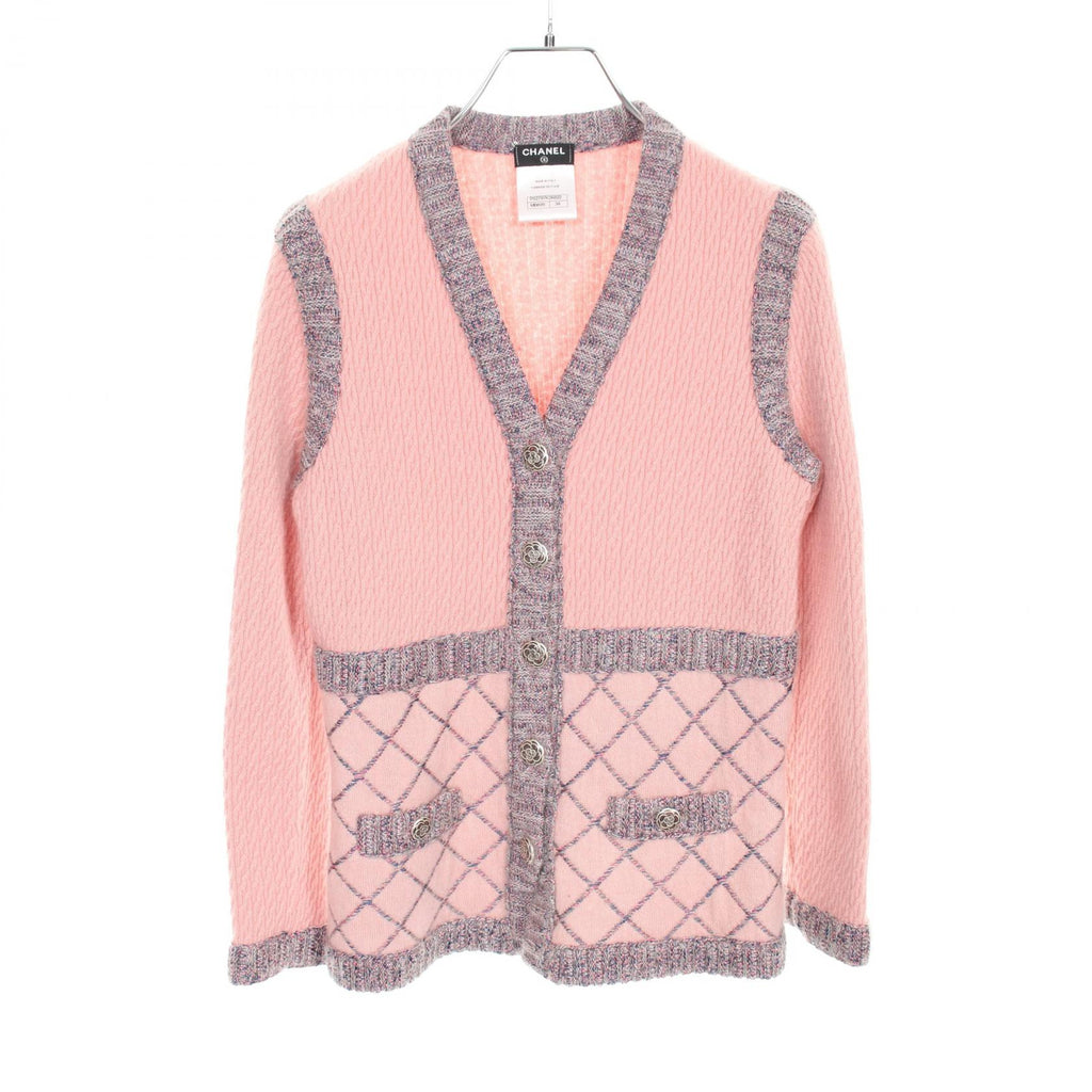 Chanel Matelassé Camellia Button Silk Cashmere Mohair igan
