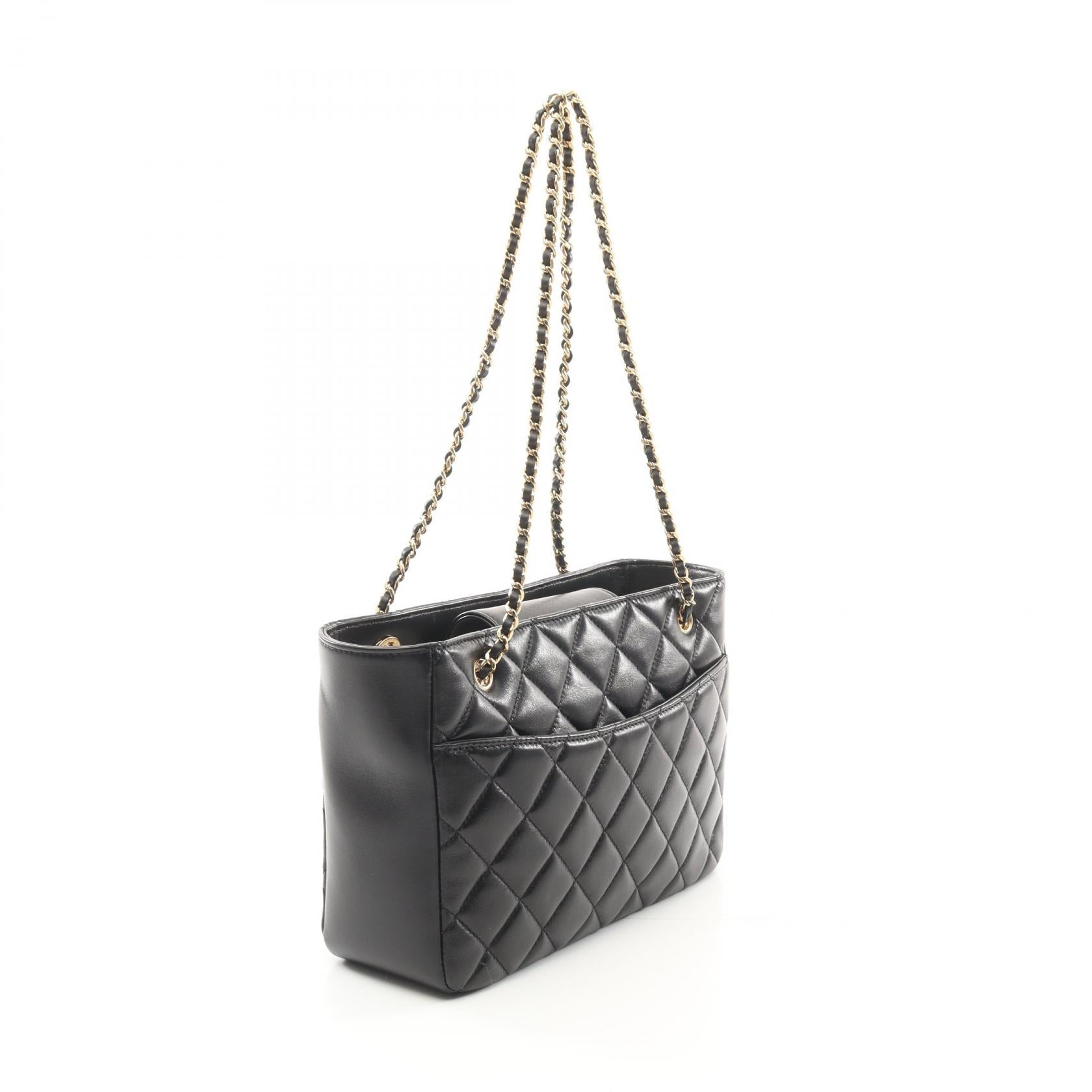 Chanel Small Shopping Bag Shiny Lambskin Tote Bag