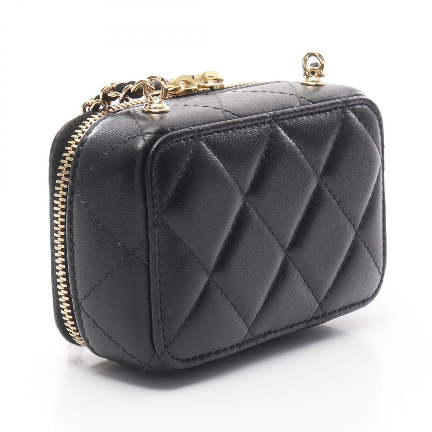 Chanel Matelasse Vanity Mini  Case Lambskin Shoulder Bag