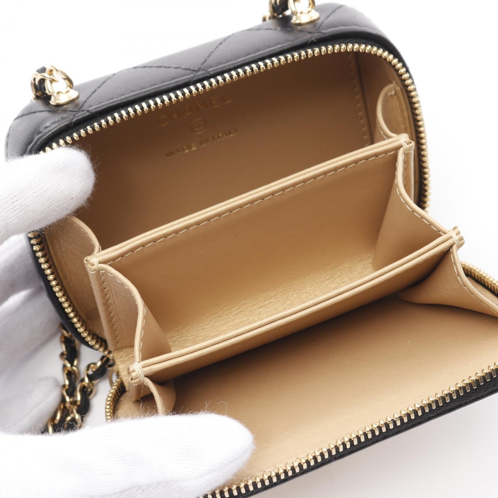 Chanel Matelasse Vanity Mini  Case Lambskin Shoulder Bag