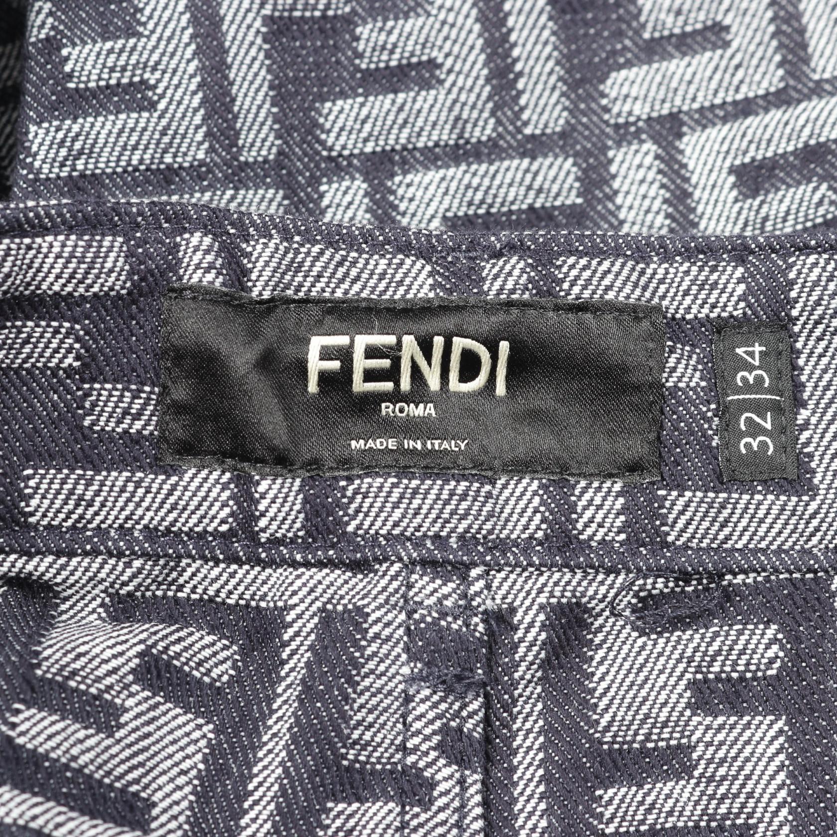 Fendi Zucca Cotton Polyester Denim Pants