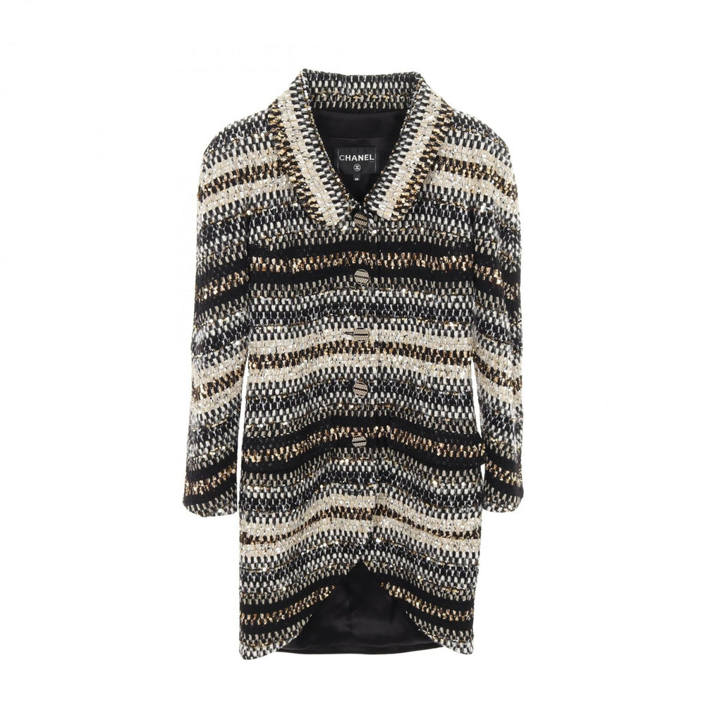 Chanel Coco Mark Button Nylon Wool Polyester Outerwear