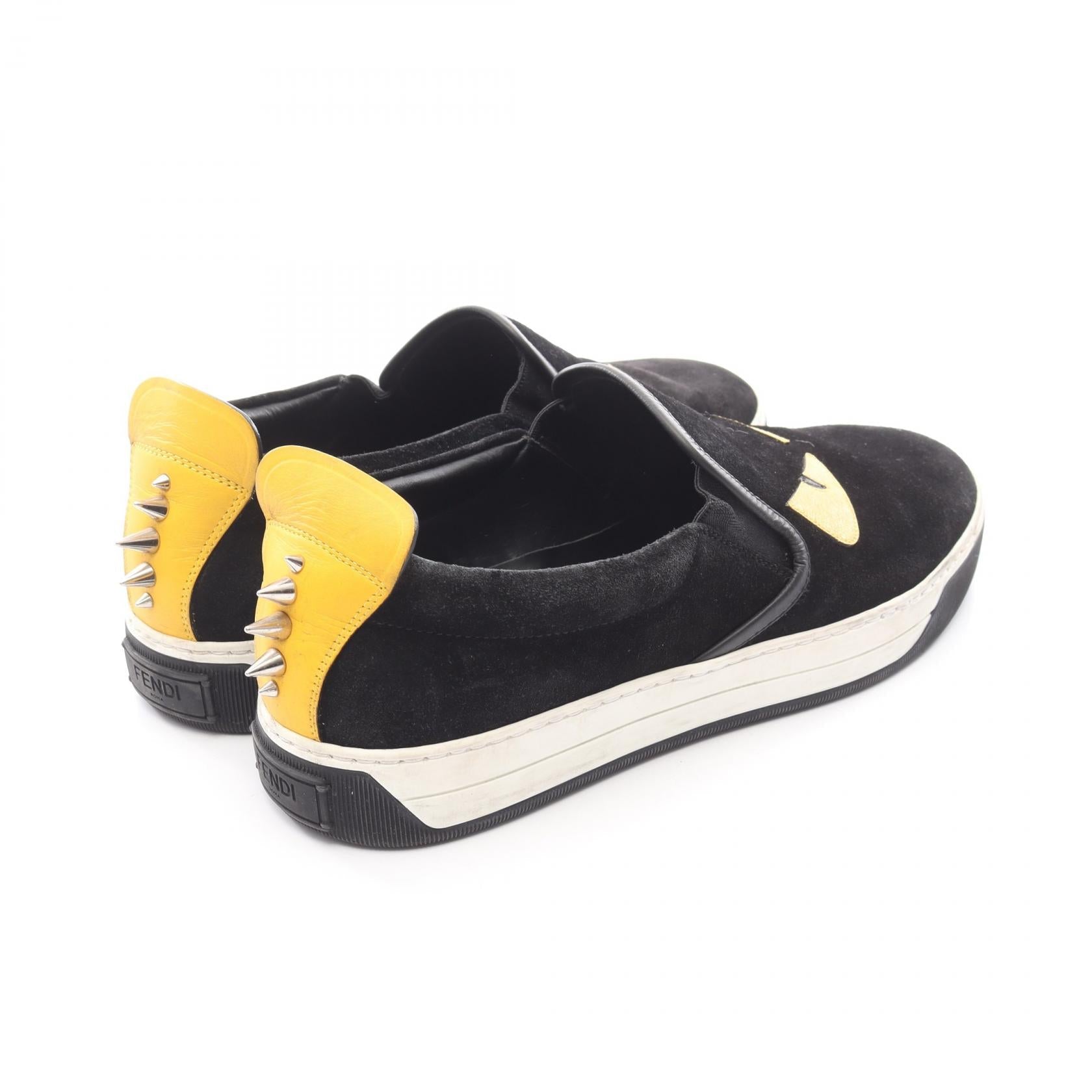 Fendi Monster Bugs Eye Suede Leather Slip-on