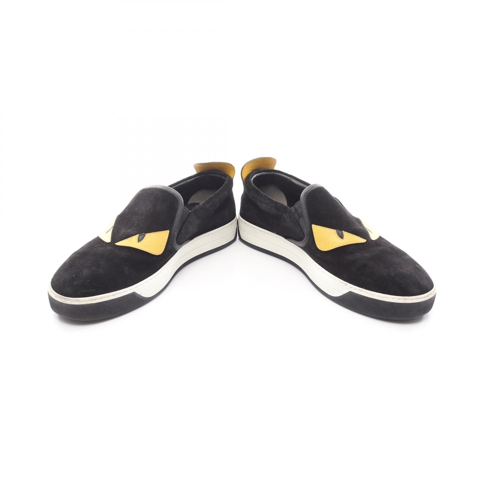 Fendi Monster Bugs Eye Suede Leather Slip-on