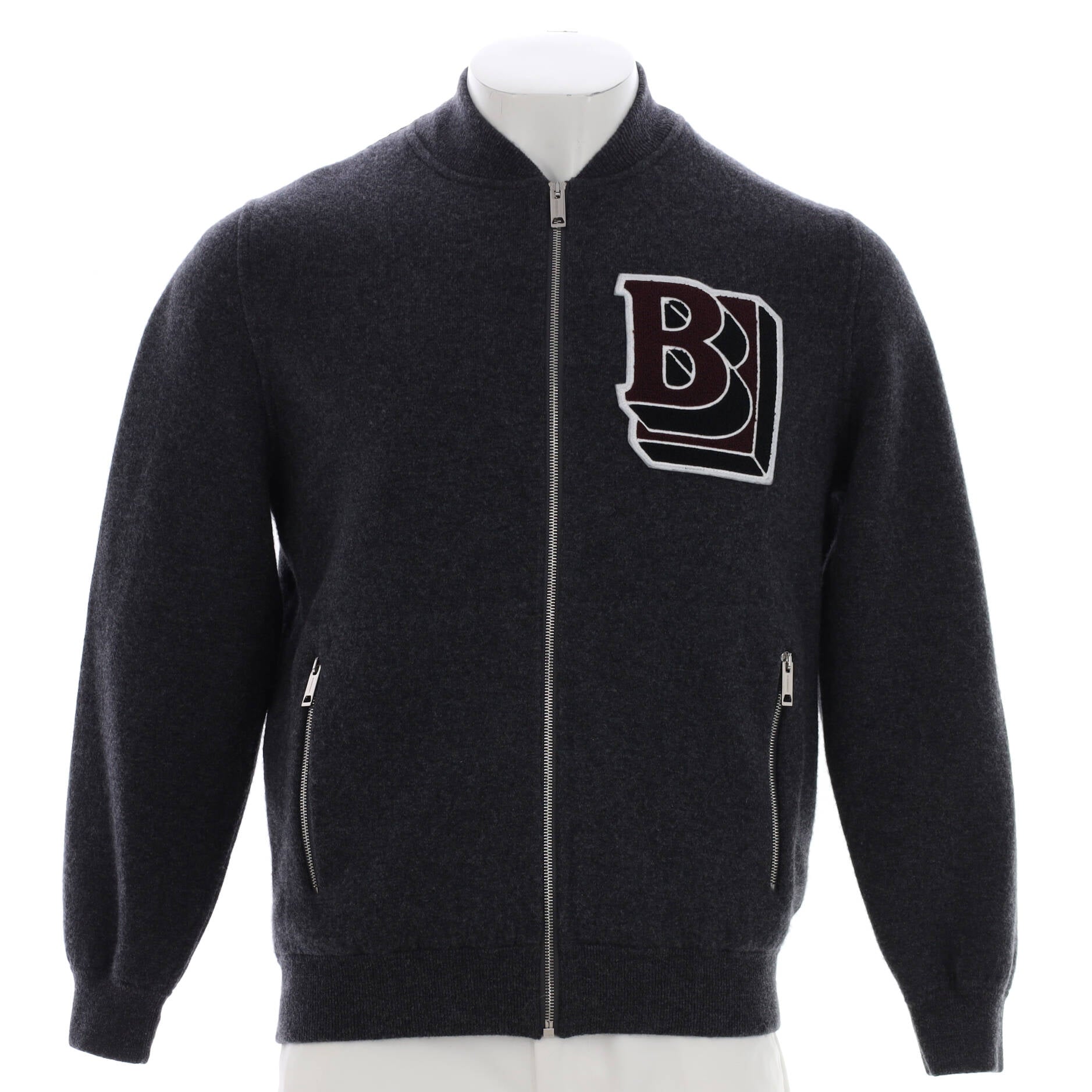 Men's Logo Patch Bomber Jacket Wool