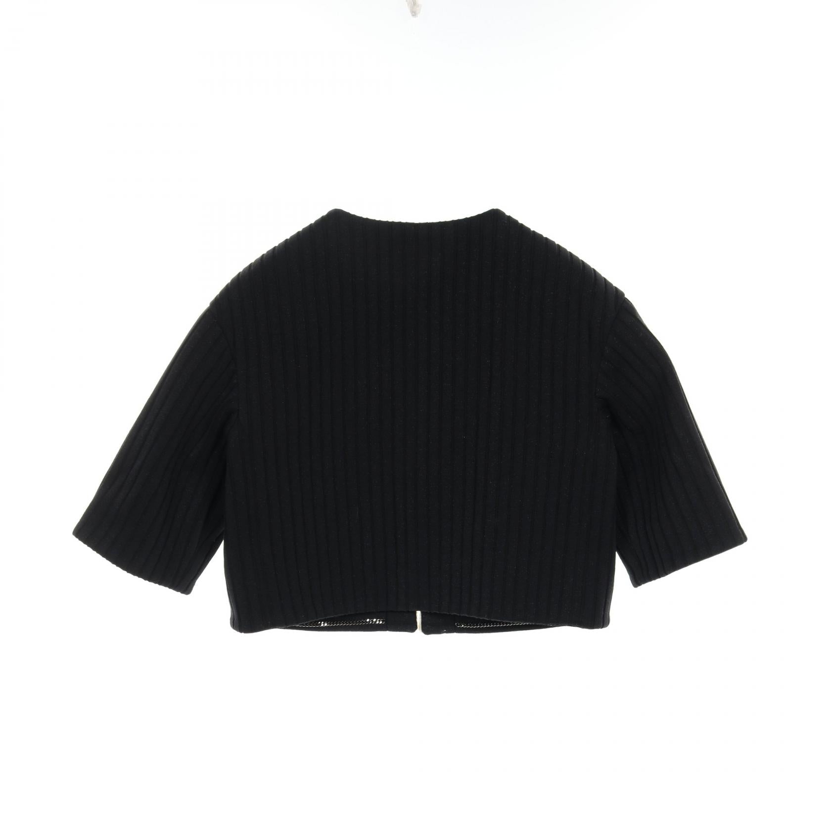 Chanel No Collar Jacket Nylon Cotton Outerwear