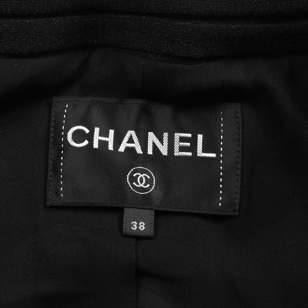 Chanel No Collar Jacket Nylon Cotton Outerwear