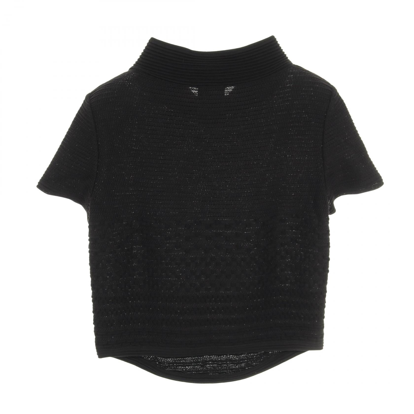 Chanel Coco Mark Button Cotton Rayon Knit Top