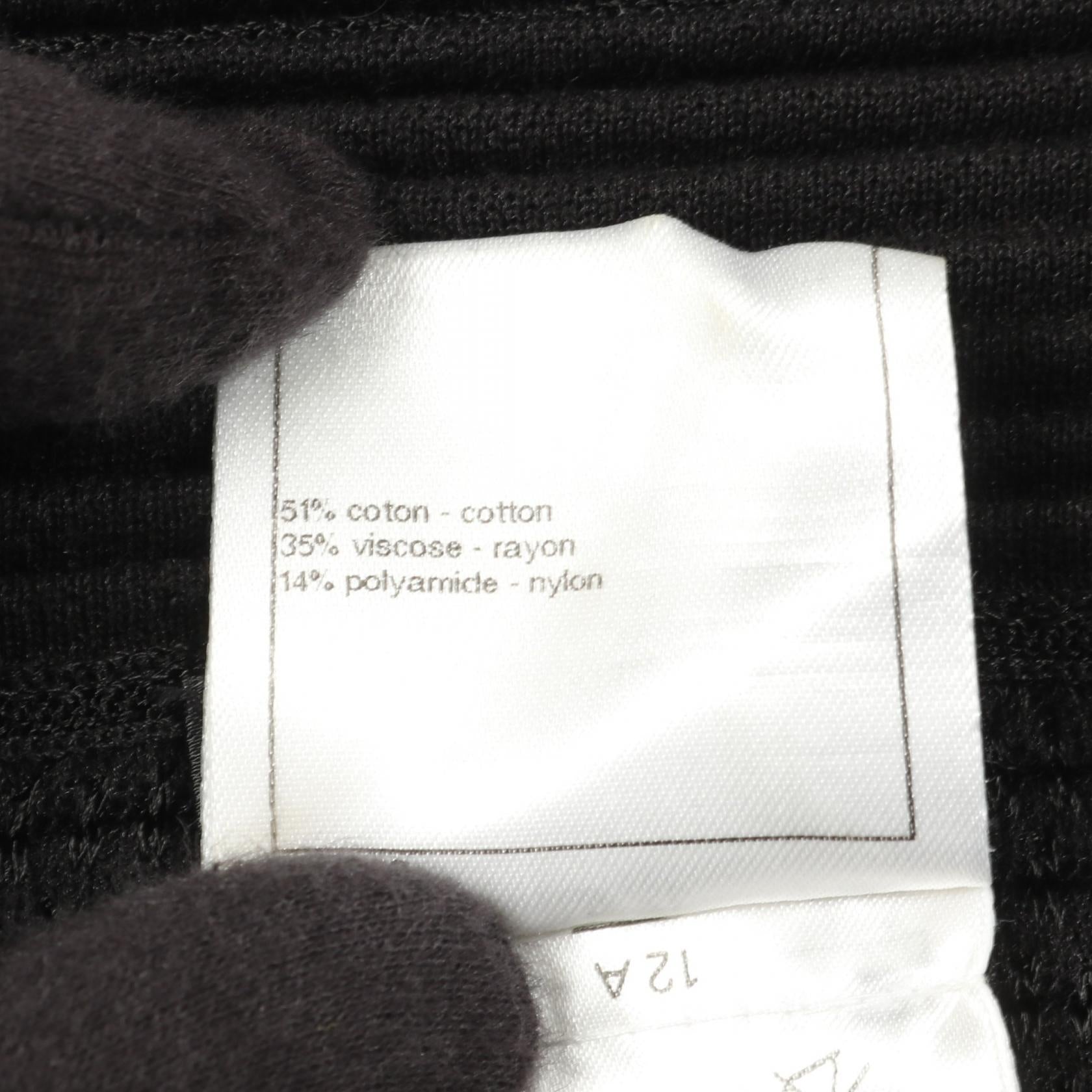 Chanel Coco Mark Button Cotton Rayon Knit Top