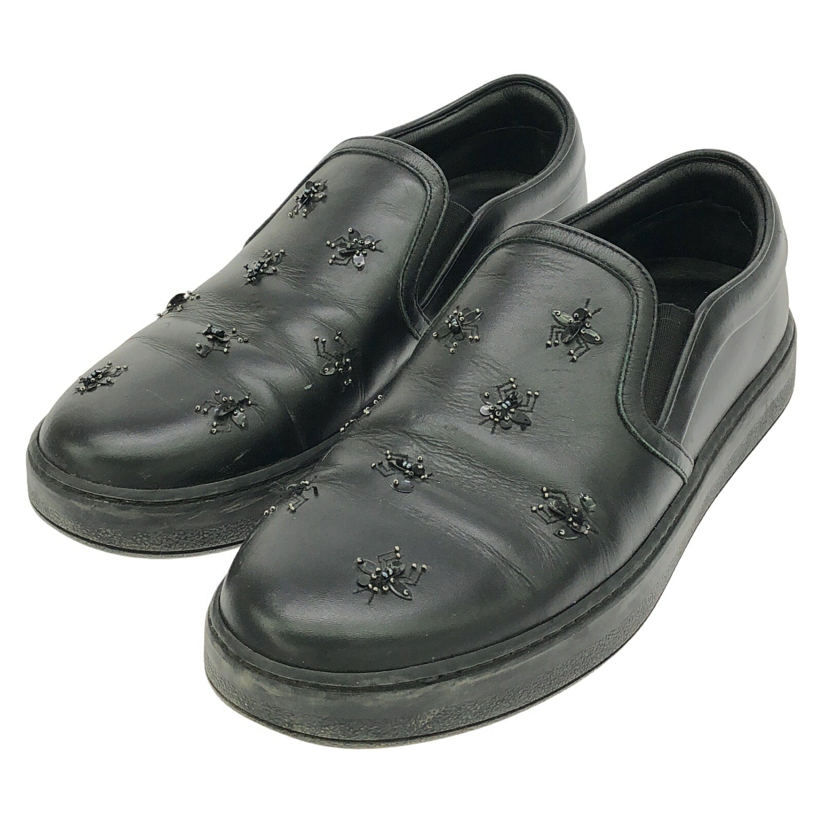 Dior Homme BEE Embroidery Leather Slip-on