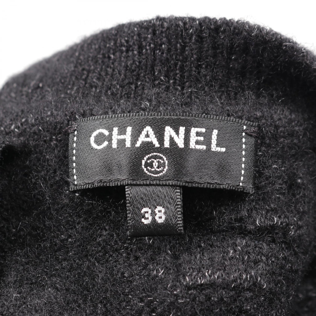 Chanel Coco Mark Button Wool Silk Cashmere Dress