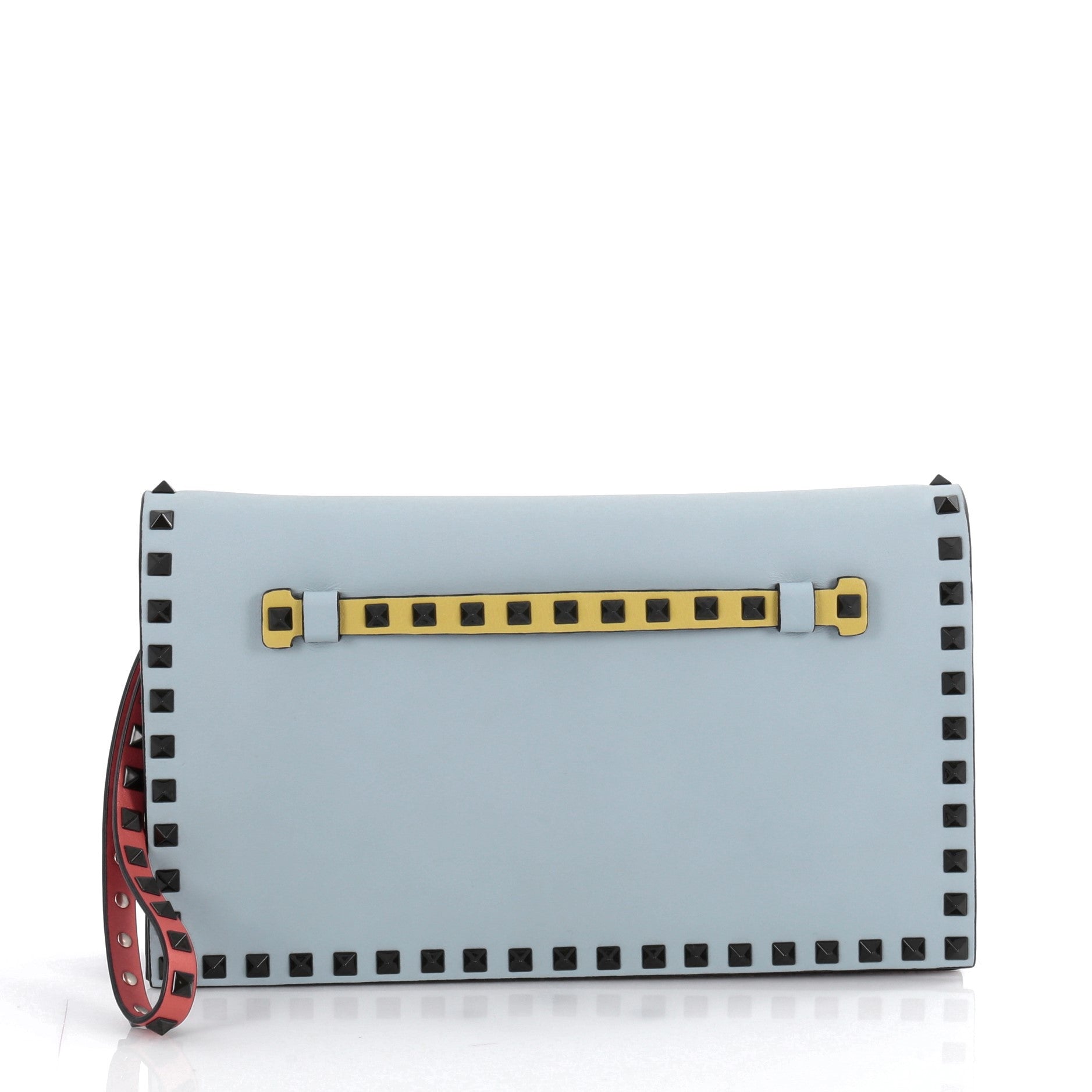 Rockstud Flap Clutch Leather
