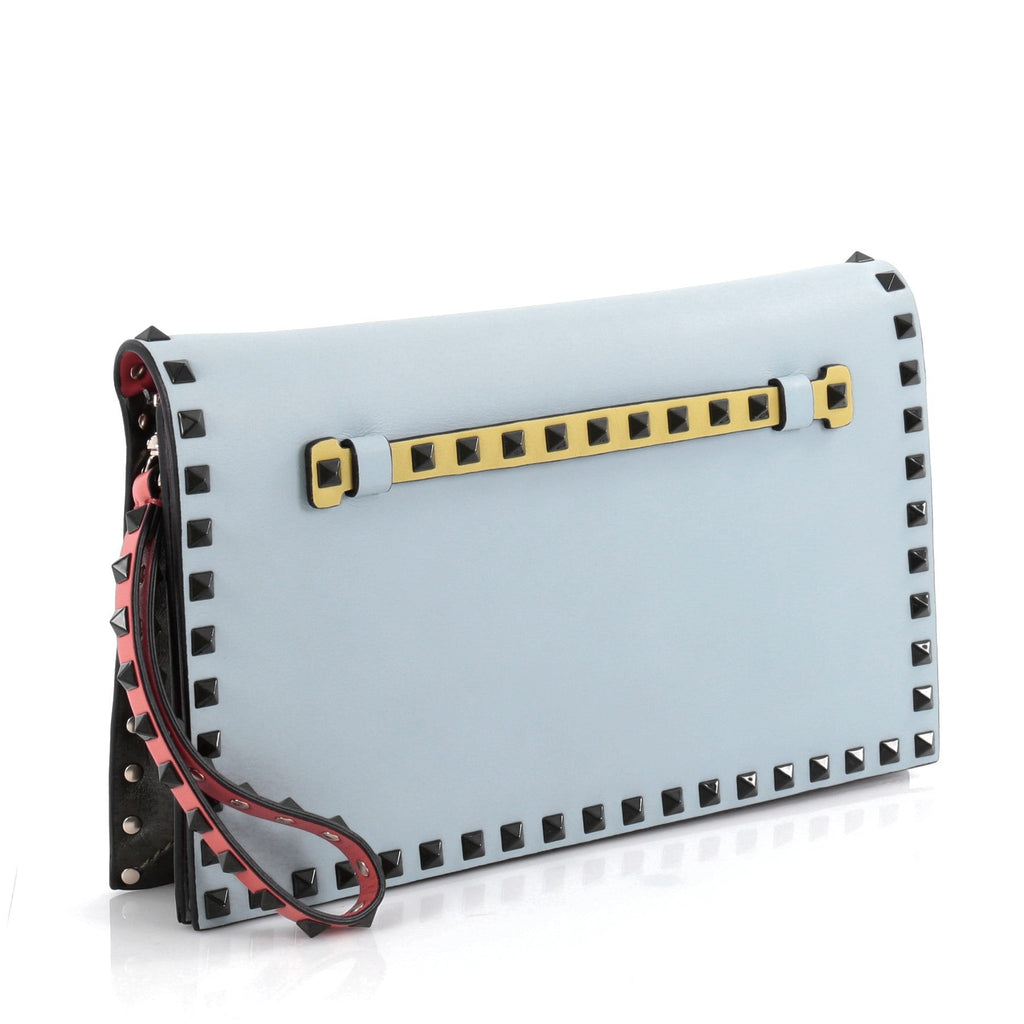 Rockstud Flap Clutch Leather