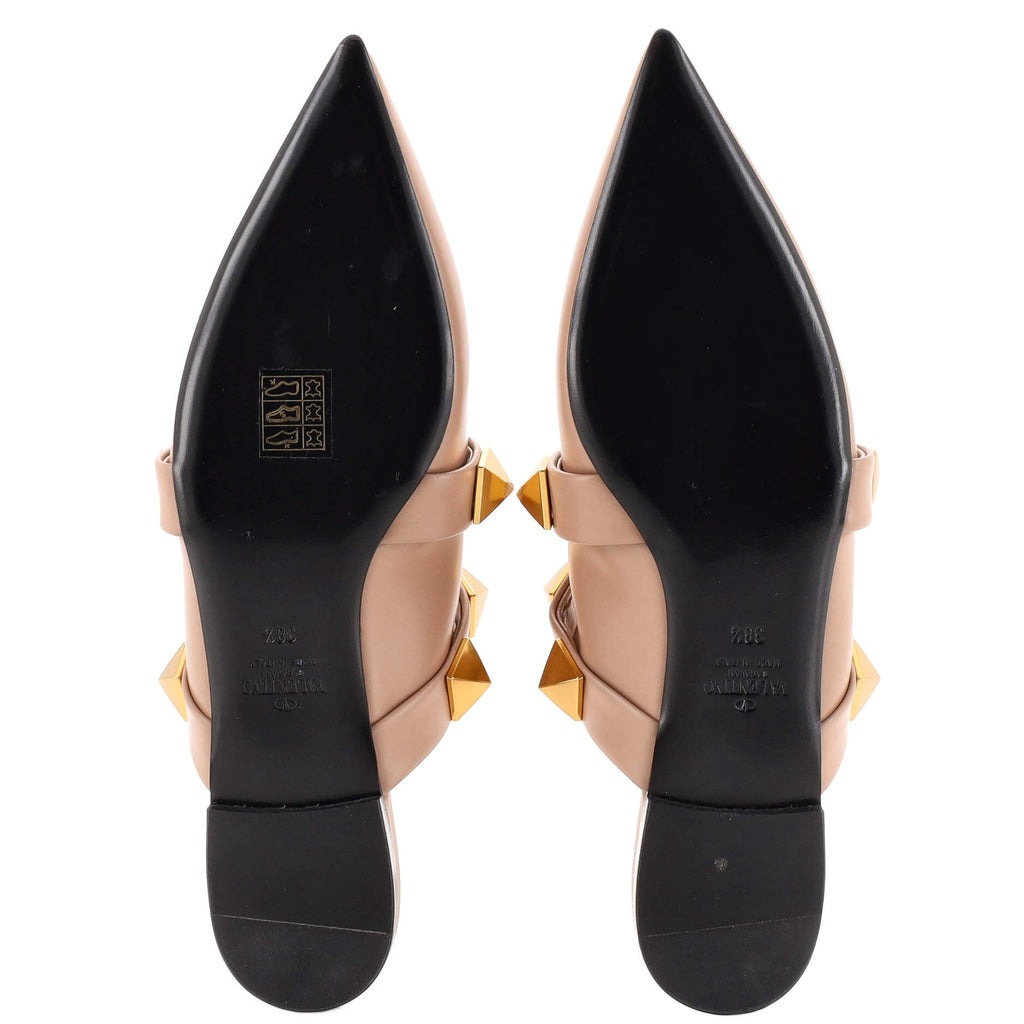 Women's Roman Stud Flat Mules Leather