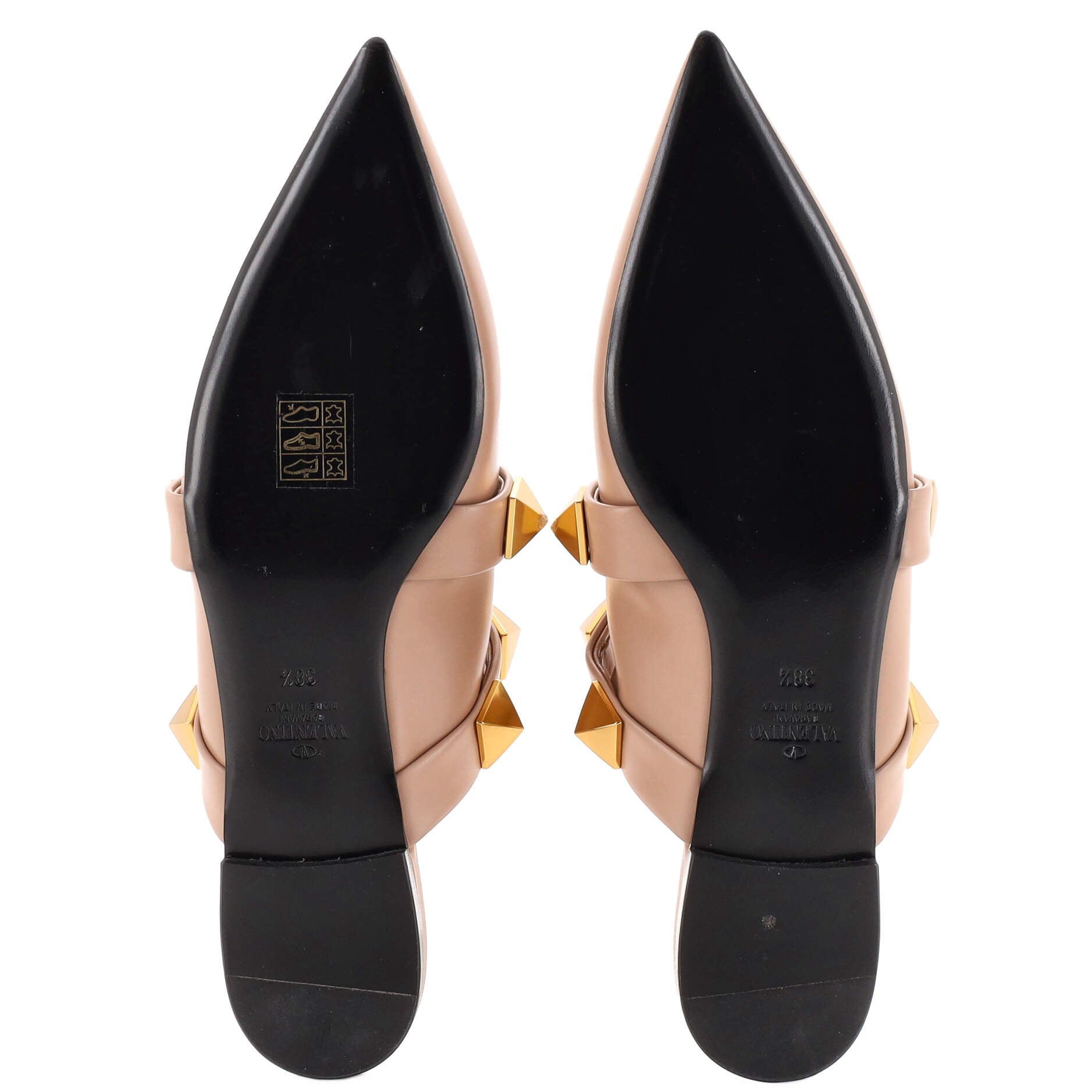 Women's Roman Stud Flat Mules Leather