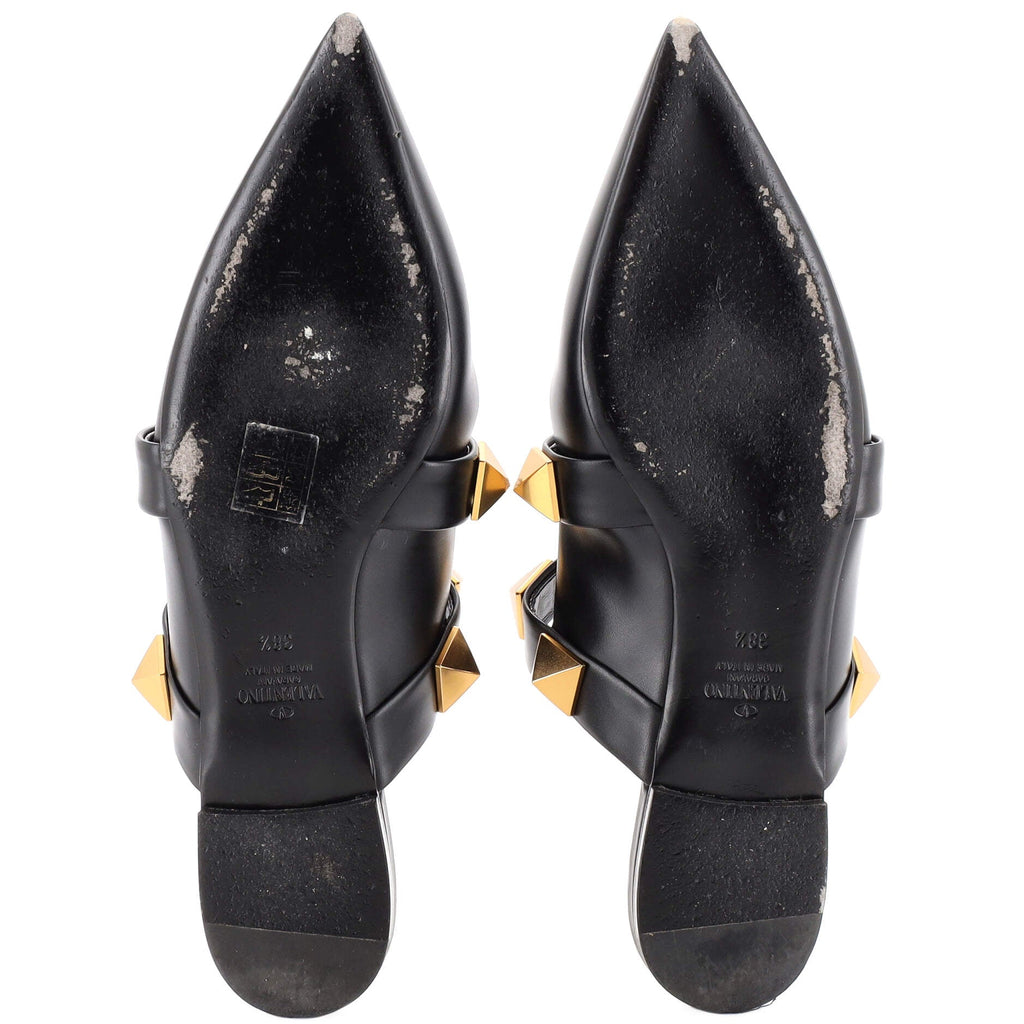 Women's Roman Stud Flat Mules Leather