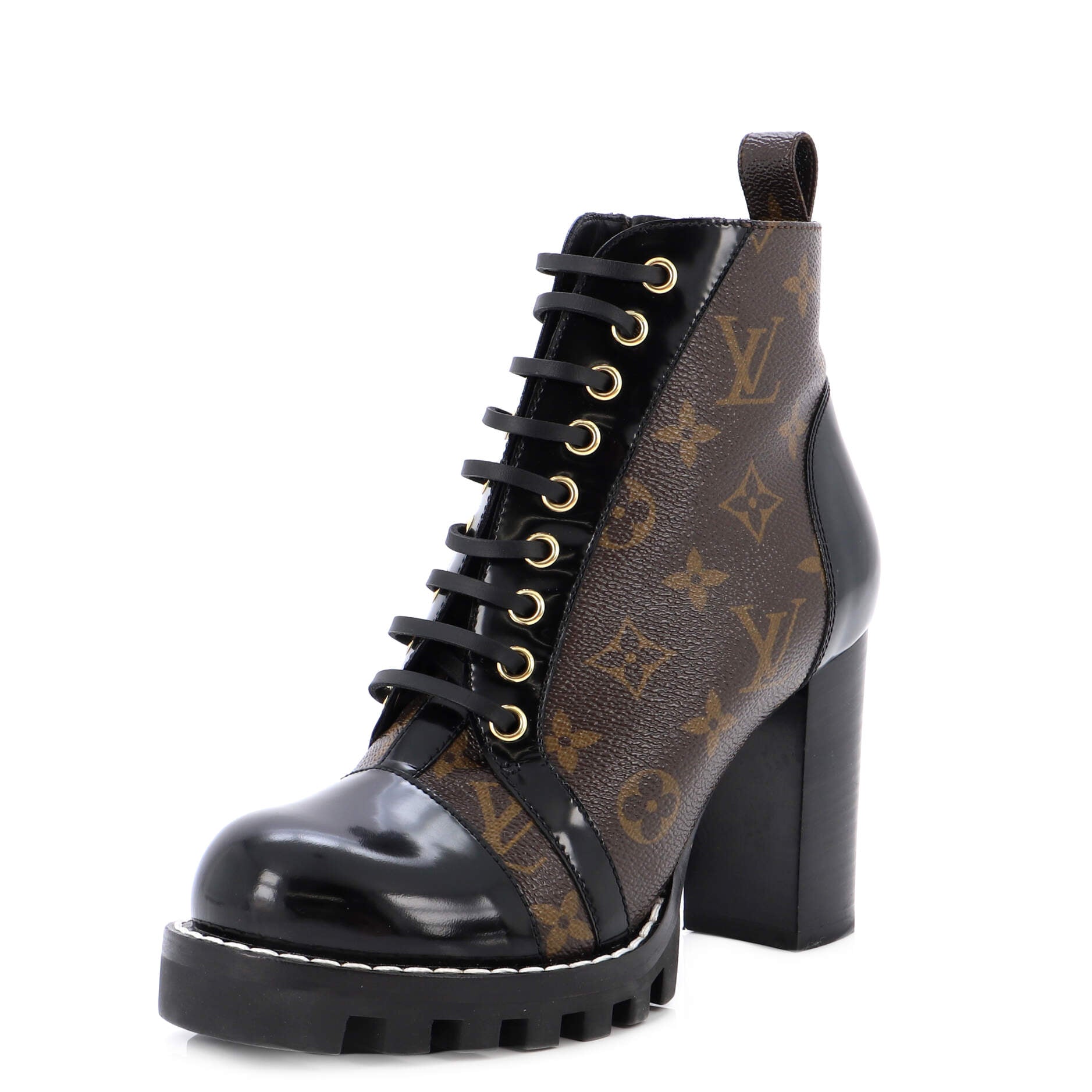Women's Star Trail Ankle Boots Monogram Canvas with Patent