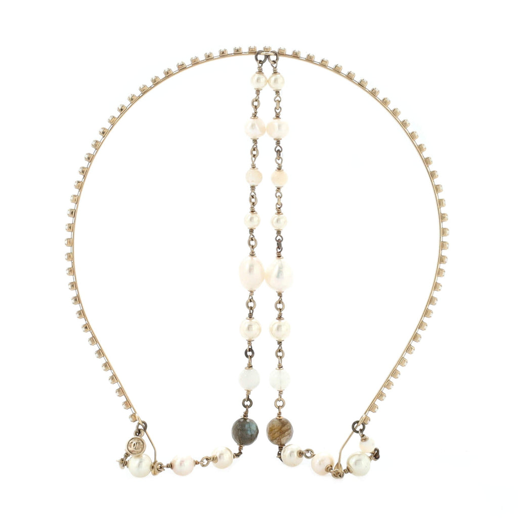 Paris-Dubai Headband Metal with Crystals, Pearls and Beads