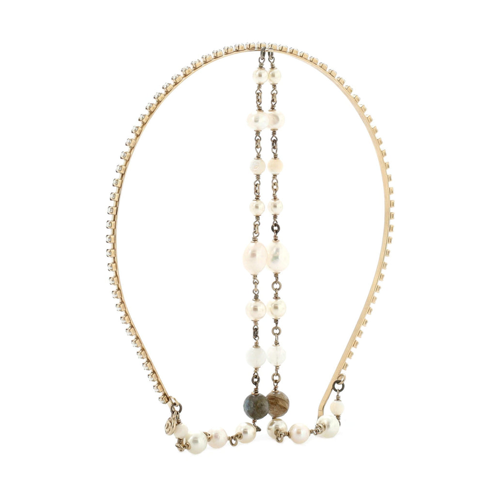 Paris-Dubai Headband Metal with Crystals, Pearls and Beads