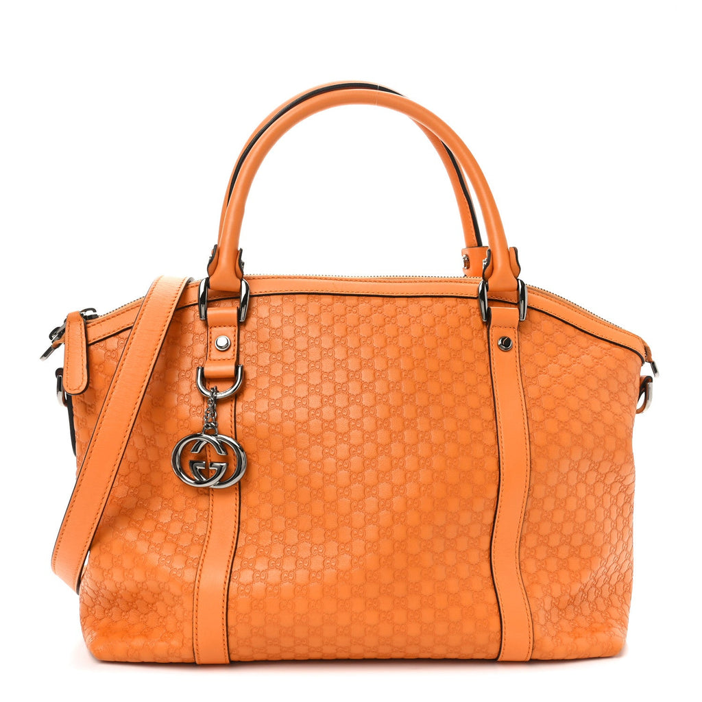 Microguccissima Medium GG Charm Dome Satchel Orange