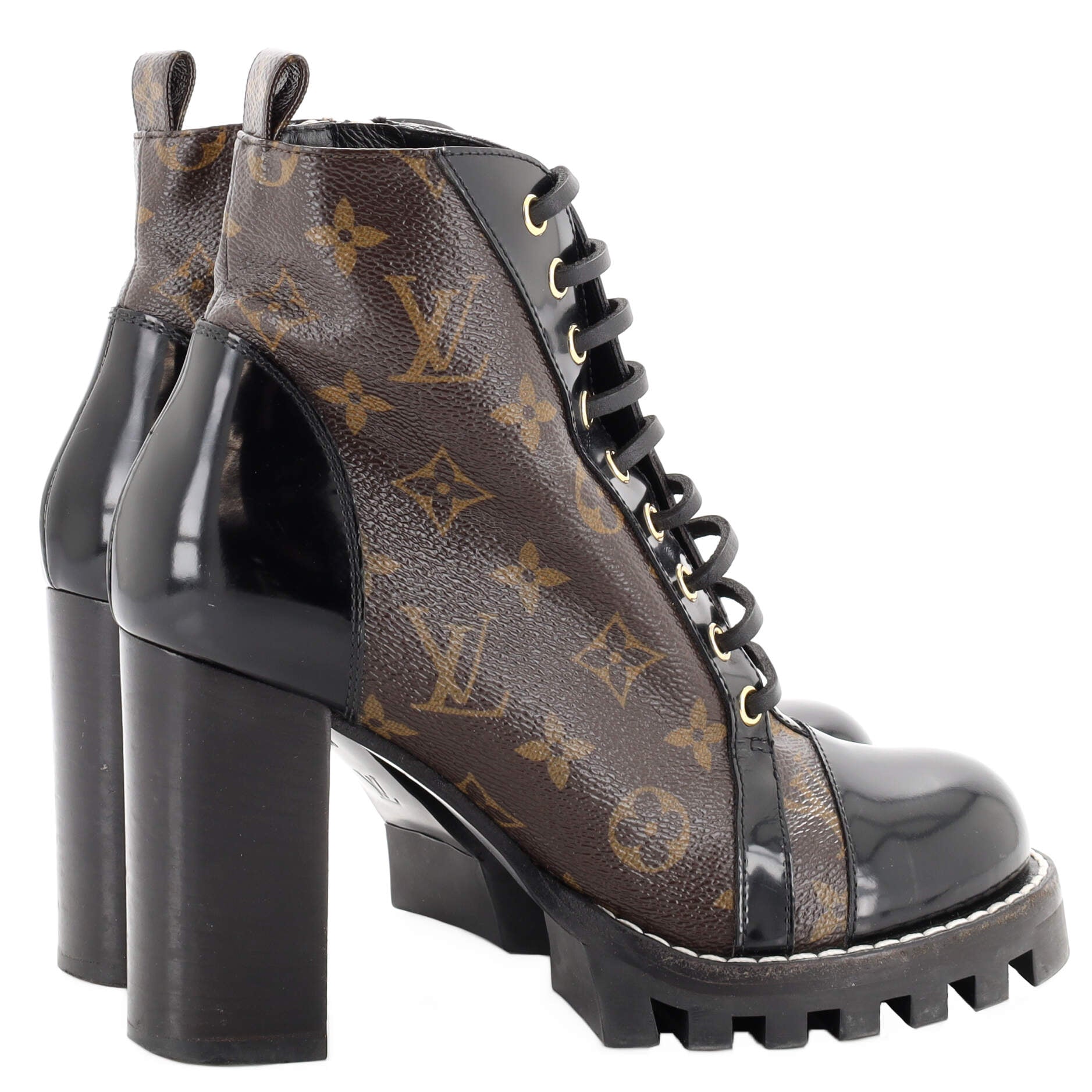 Women's Star Trail Ankle Boots Monogram Canvas with Patent